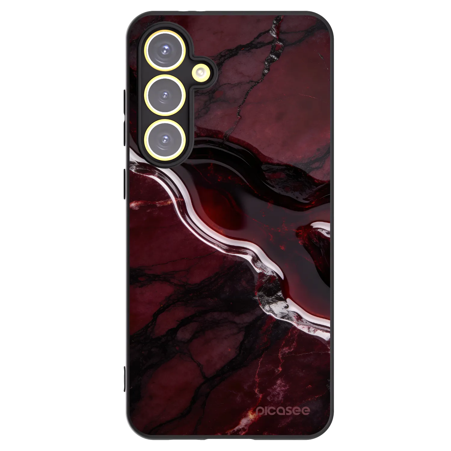 Picasee silikonový černý obal pro Samsung Galaxy S24 FE S721B - Cherry stone