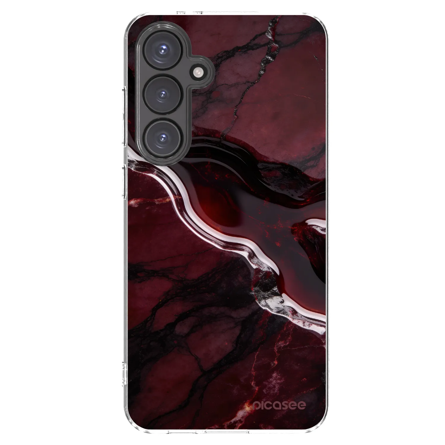 Picasee silikonový průhledný obal pro Samsung Galaxy S24 FE S721B - Cherry stone