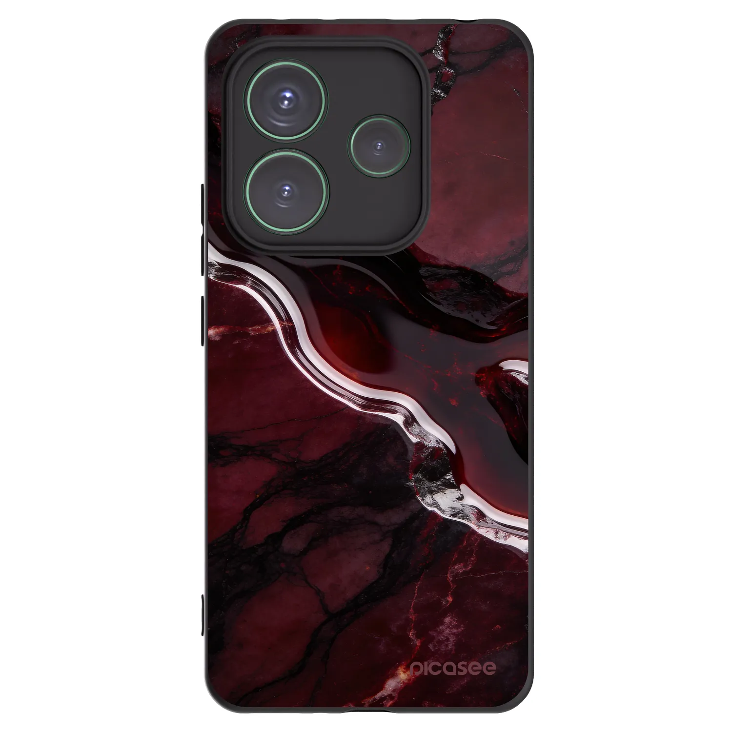 Picasee silikonový černý obal pro Xiaomi Redmi Note 14 5G - Cherry stone