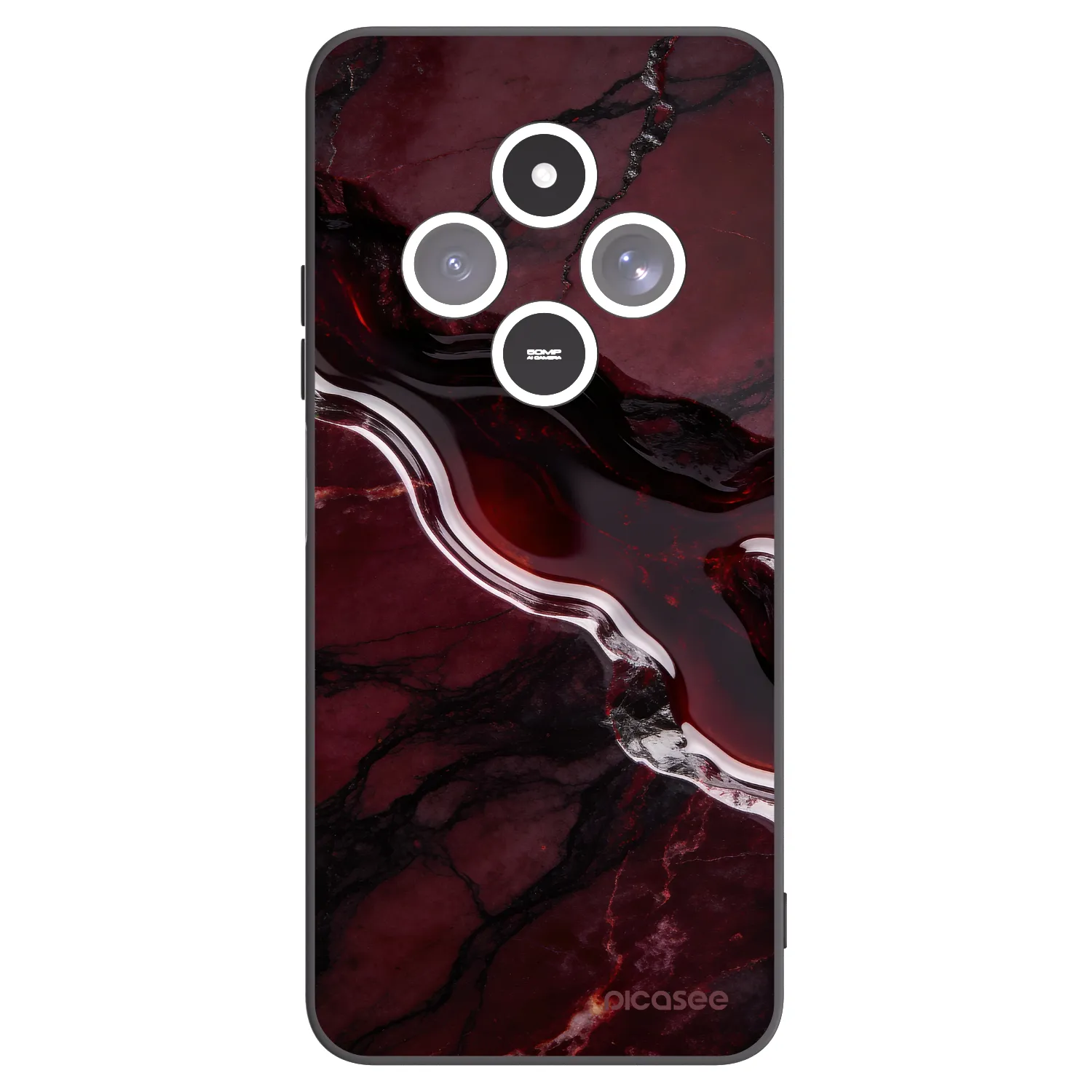 Picasee silikonový černý obal pro Xiaomi Redmi 14C - Cherry stone