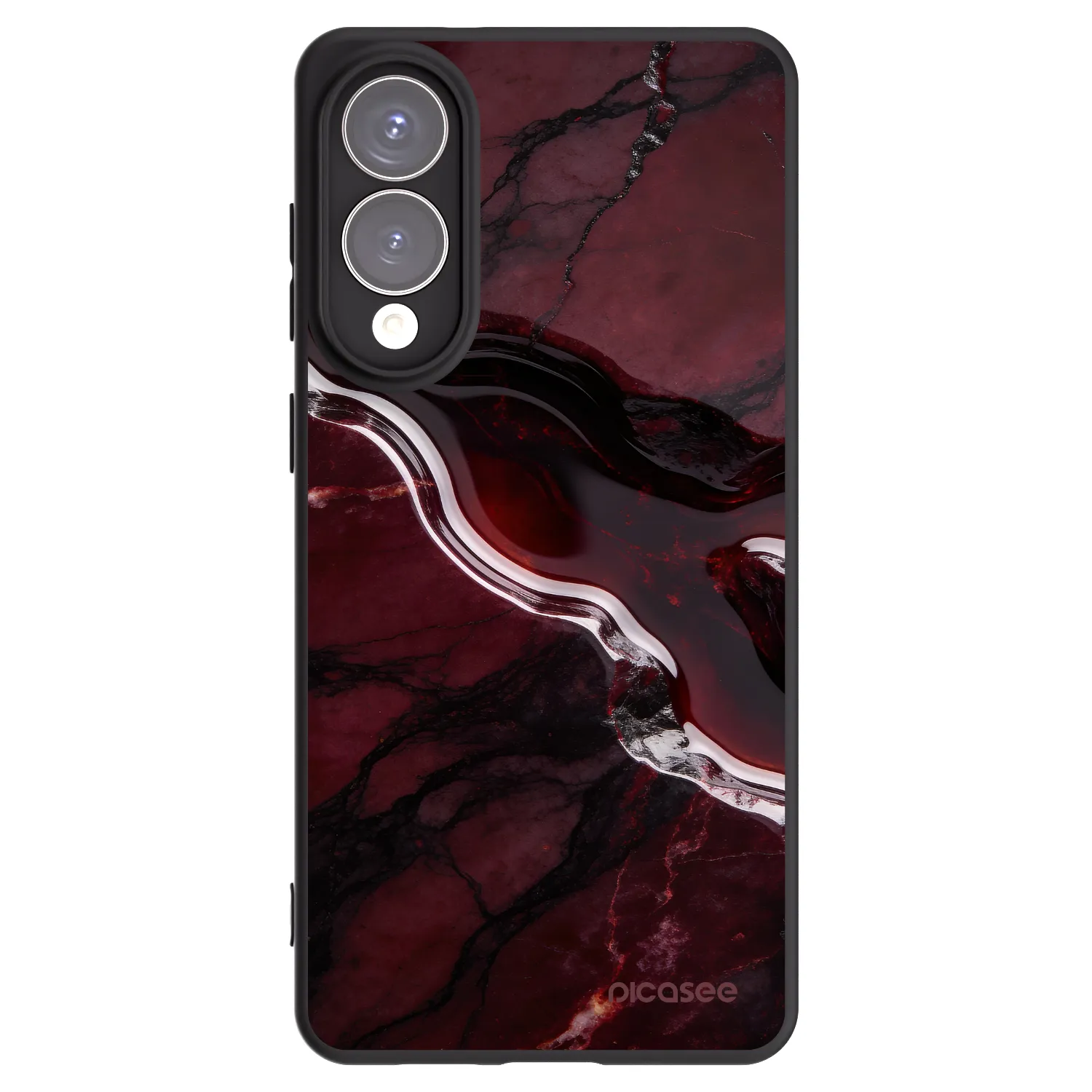 Picasee silikonový černý obal pro Samsung Galaxy S25 Edge 5G - Cherry stone