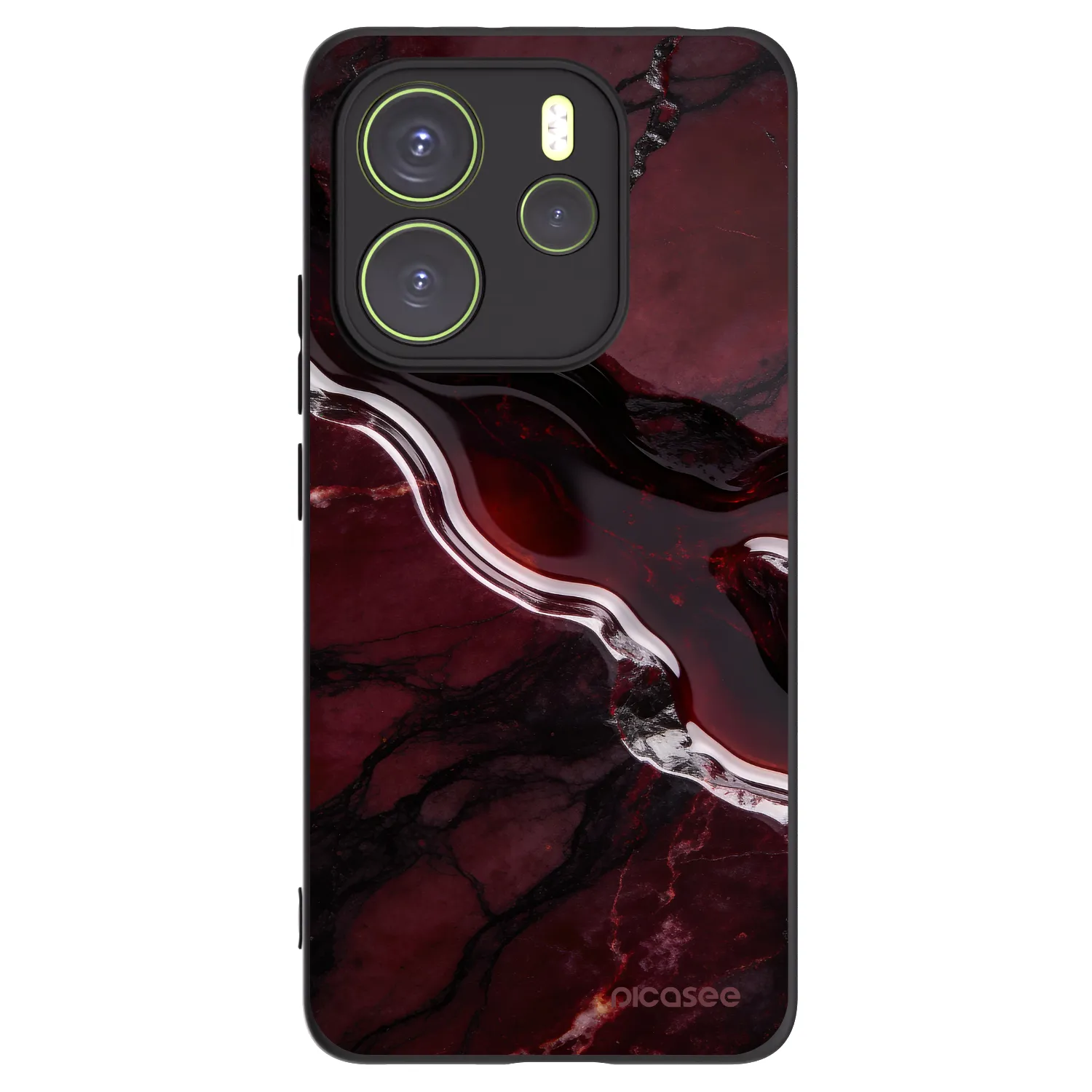 Picasee silikonový černý obal pro Xiaomi Redmi Note 14 4G - Cherry stone