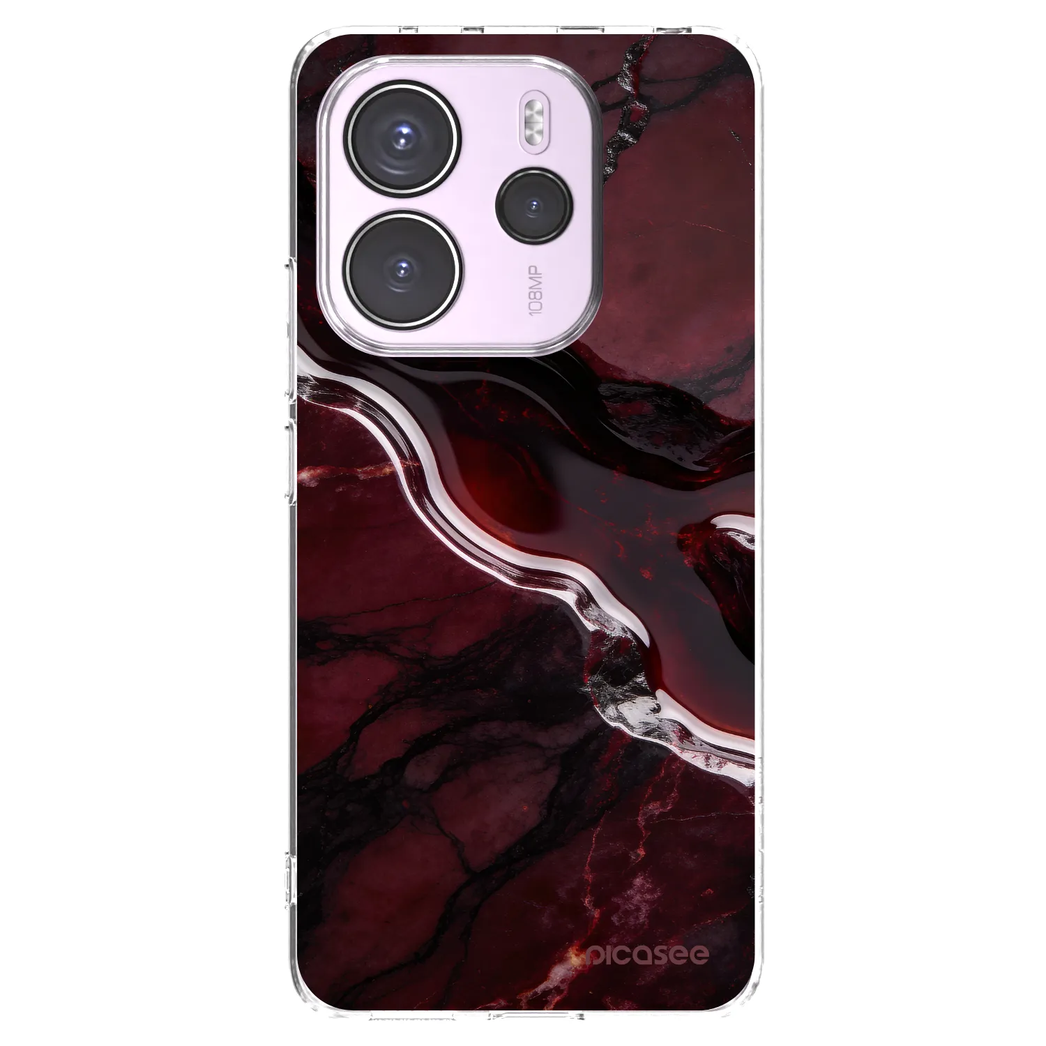Picasee silikonový průhledný obal pro Xiaomi Redmi Note 14 4G - Cherry stone