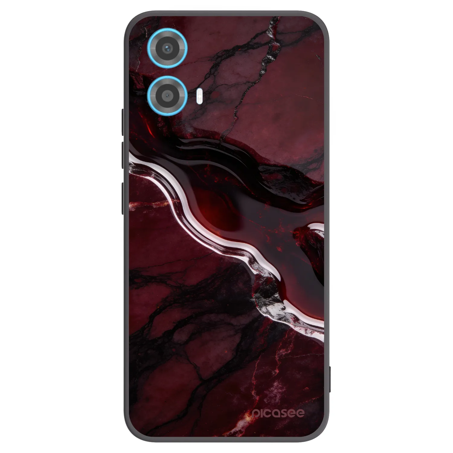 Picasee silikonový černý obal pro Motorola Moto G34 5G - Cherry stone