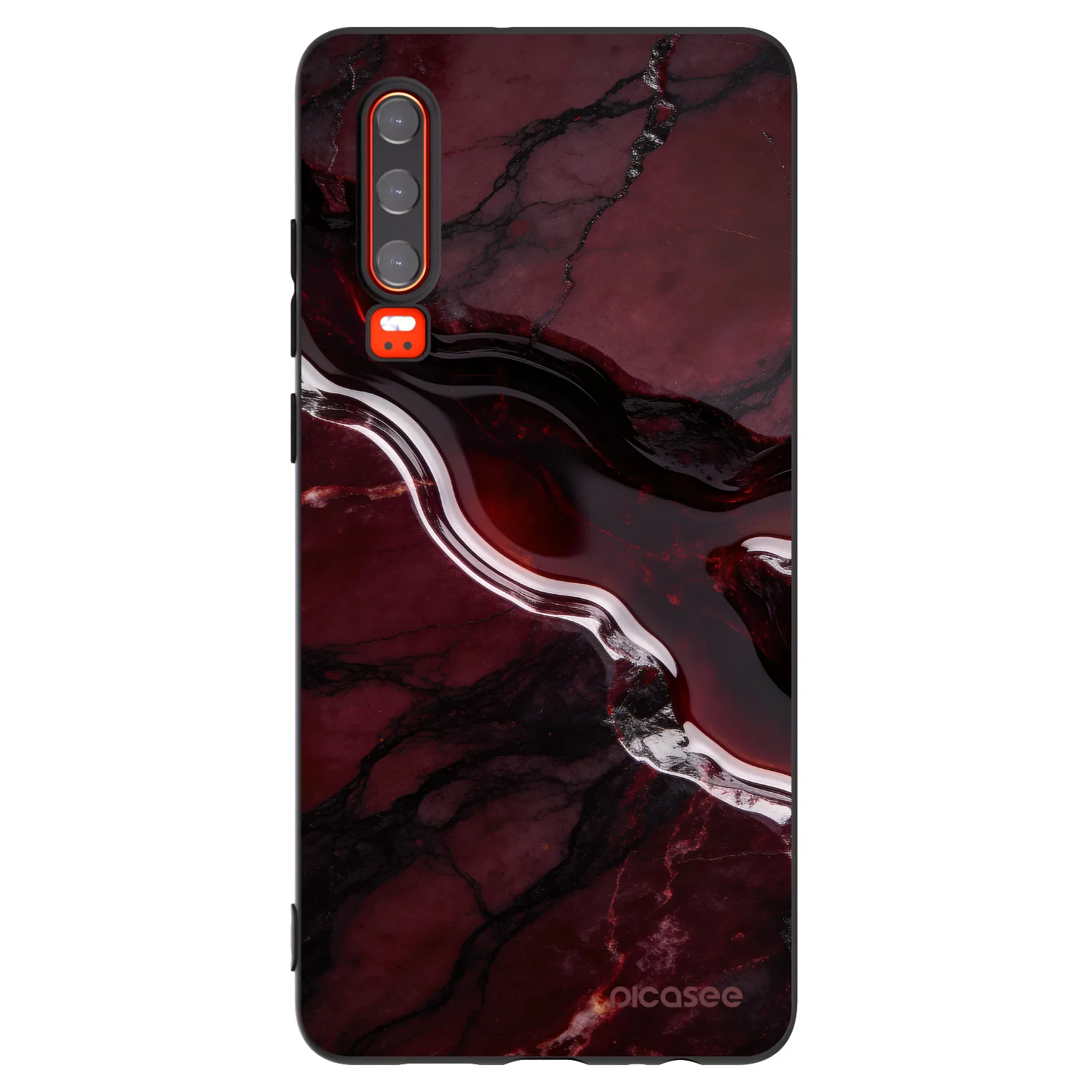 Picasee silikonový černý obal pro Huawei P30 - Cherry stone