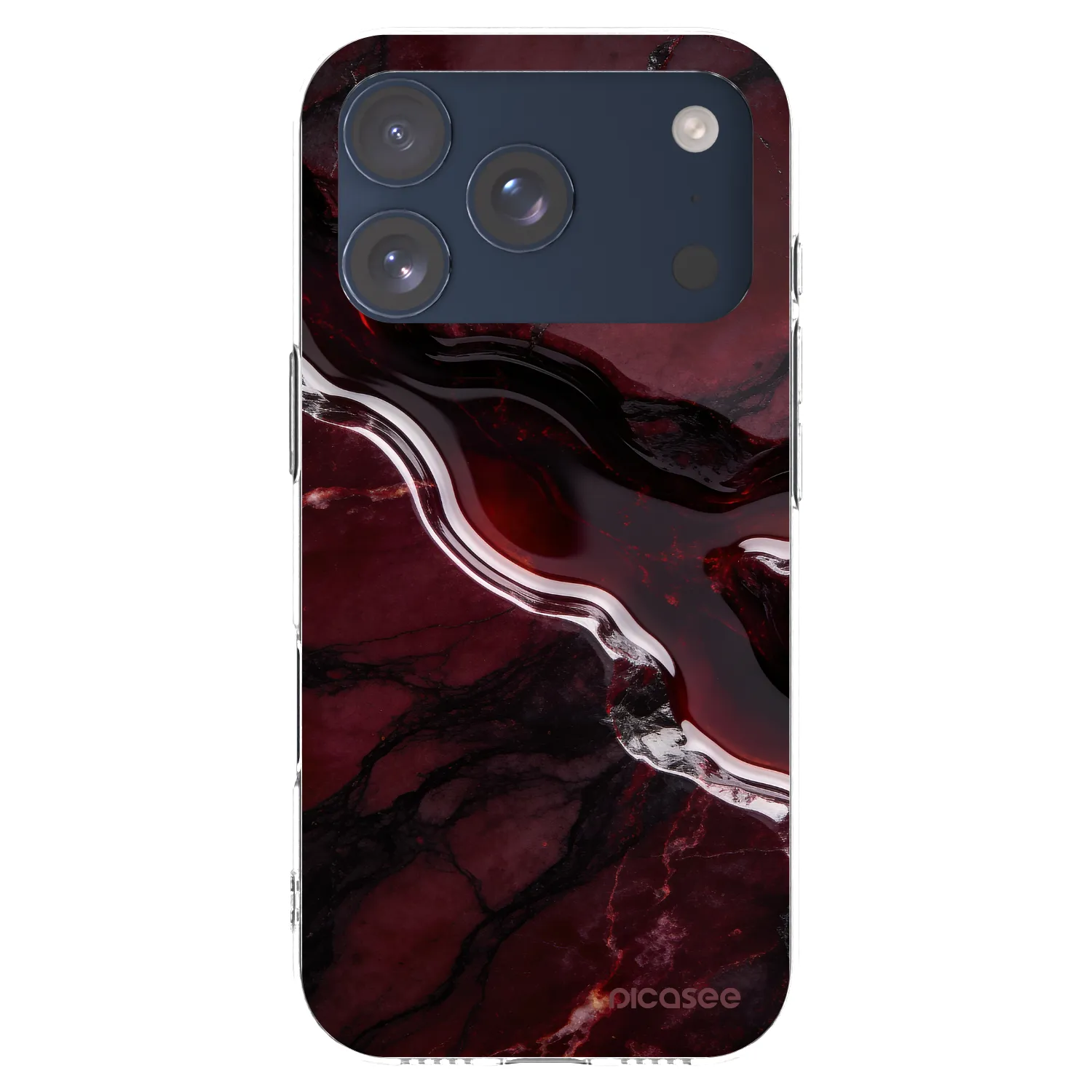 Picasee silikonový průhledný obal pro Apple iPhone 17 Pro - Cherry stone