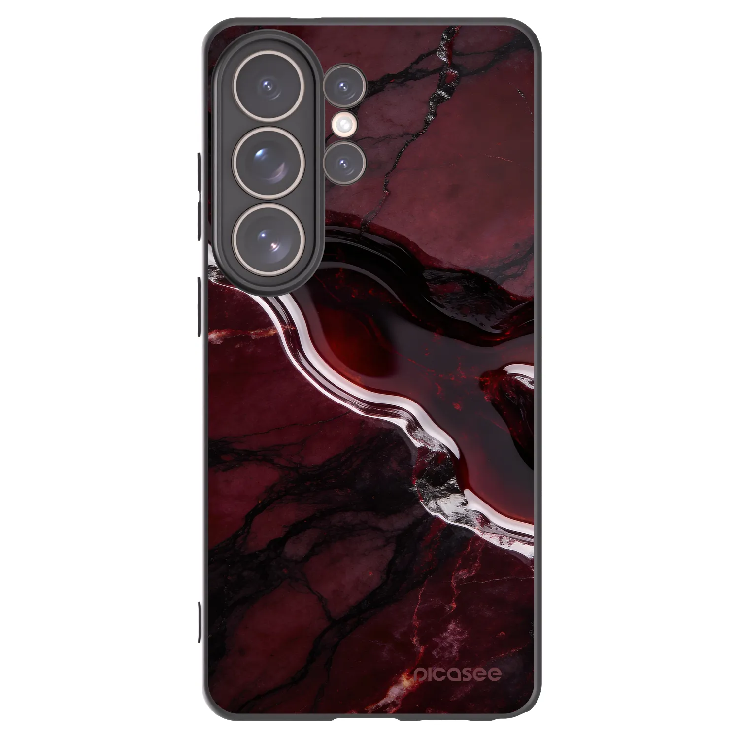 Picasee silikonový černý obal pro Samsung Galaxy S26 Ultra - Cherry stone