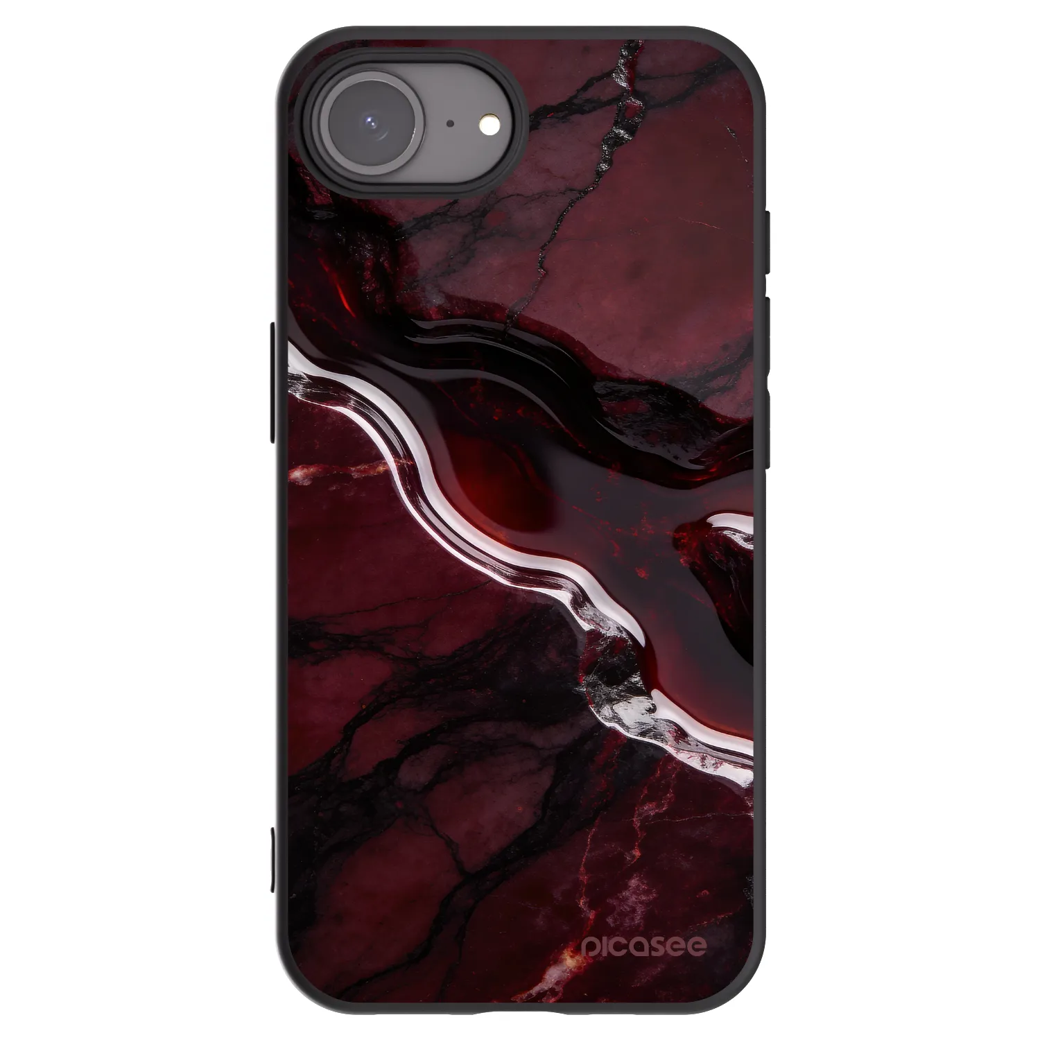 Picasee silikonový černý obal pro Apple iPhone 17e - Cherry stone