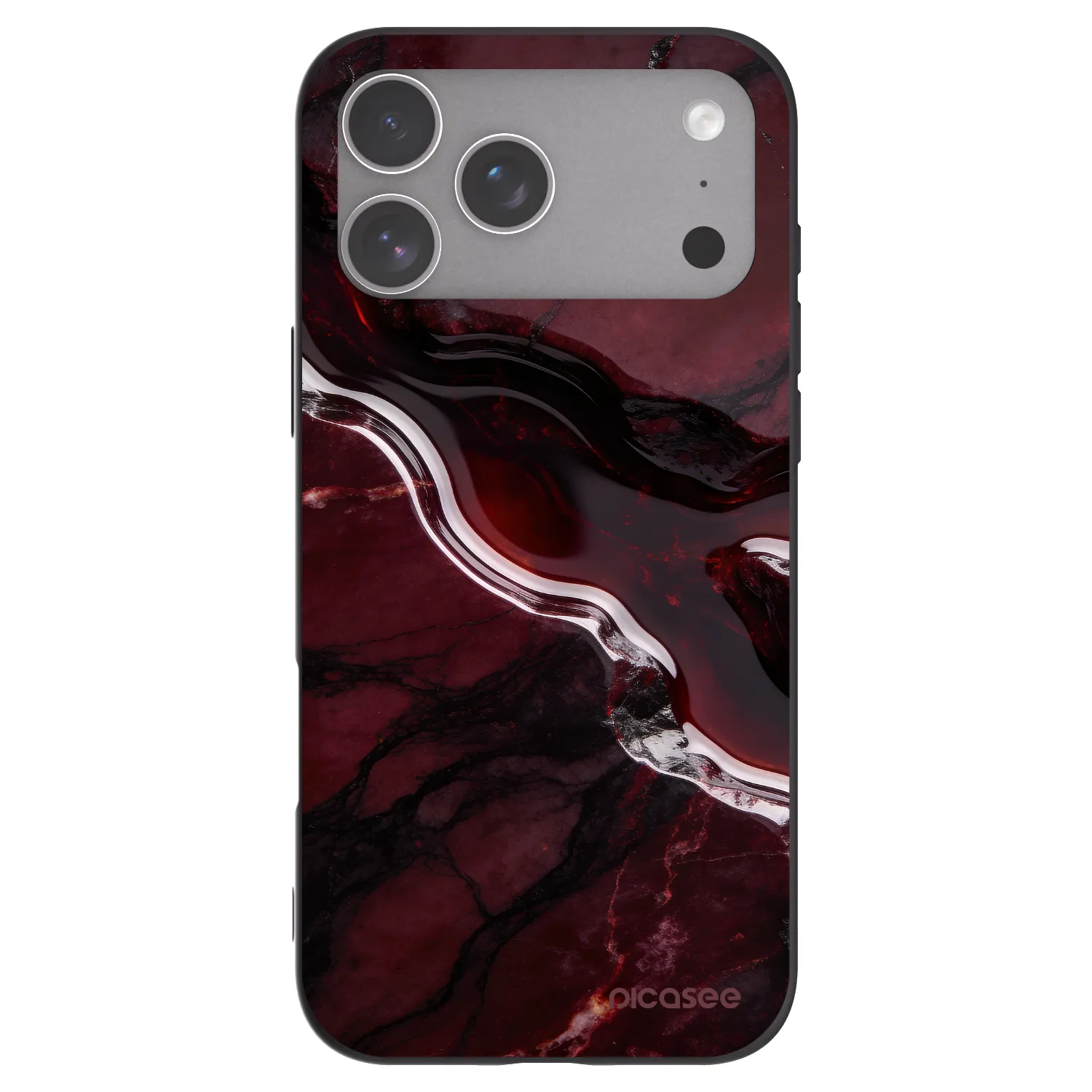 Picasee silikonový černý obal pro Apple iPhone 18 Pro Max - Cherry stone