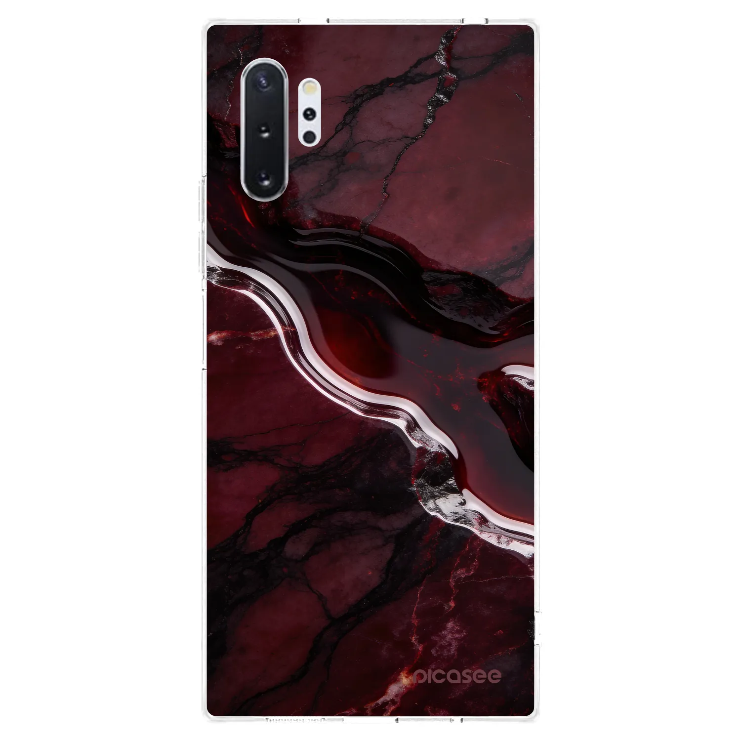 Picasee silikonový průhledný obal pro Samsung Galaxy Note 10+ N975F - Cherry stone