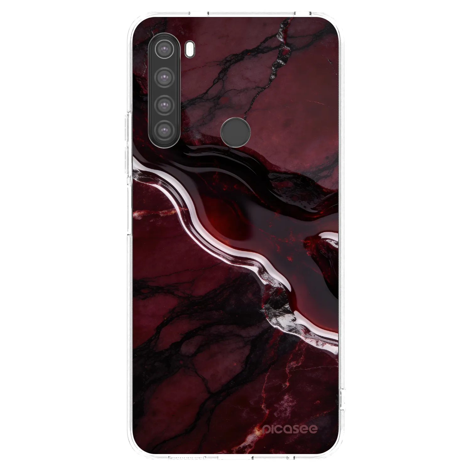 Picasee silikonový průhledný obal pro Xiaomi Redmi Note 8 - Cherry stone