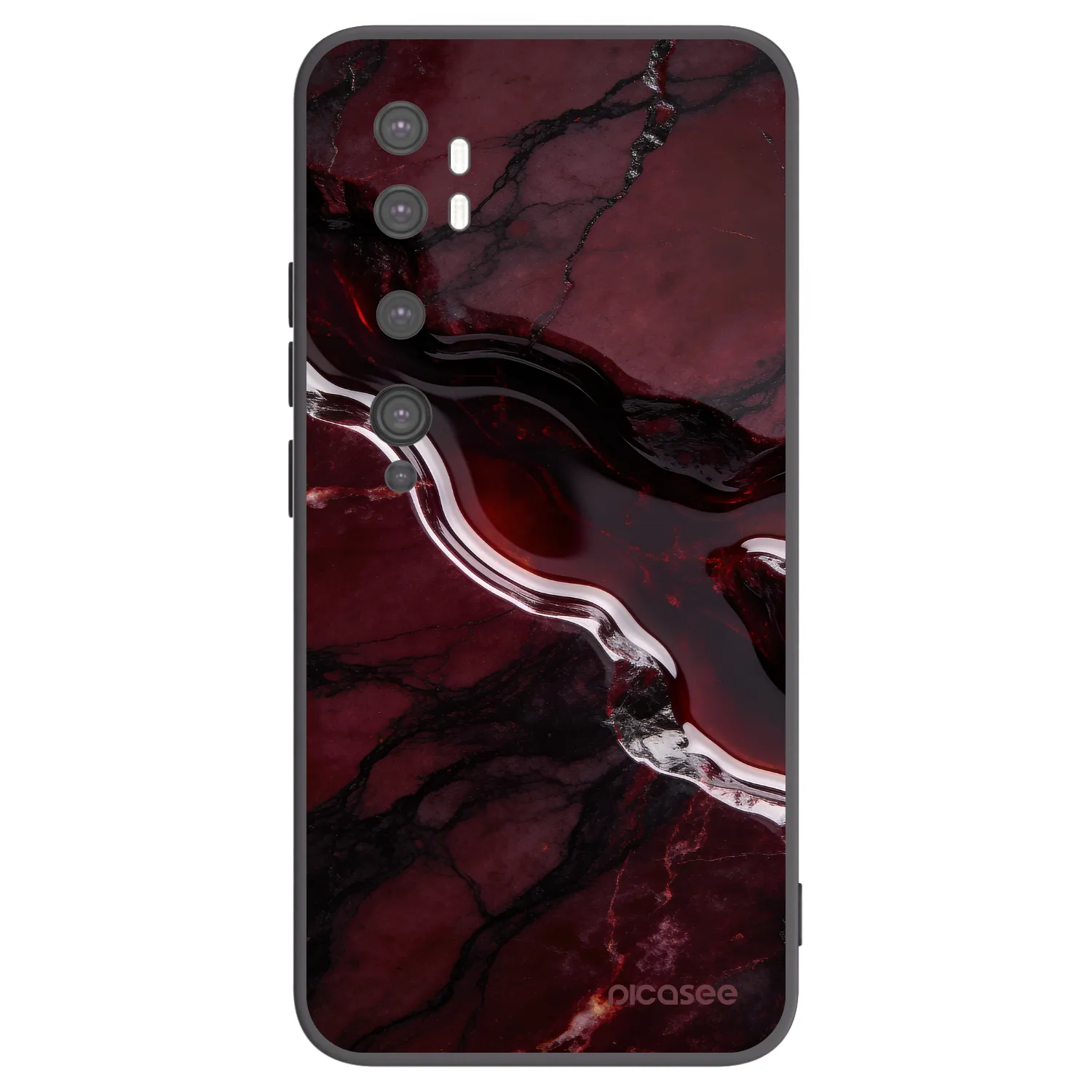 Picasee silikonový černý obal pro Xiaomi Mi Note 10 (Pro) - Cherry stone