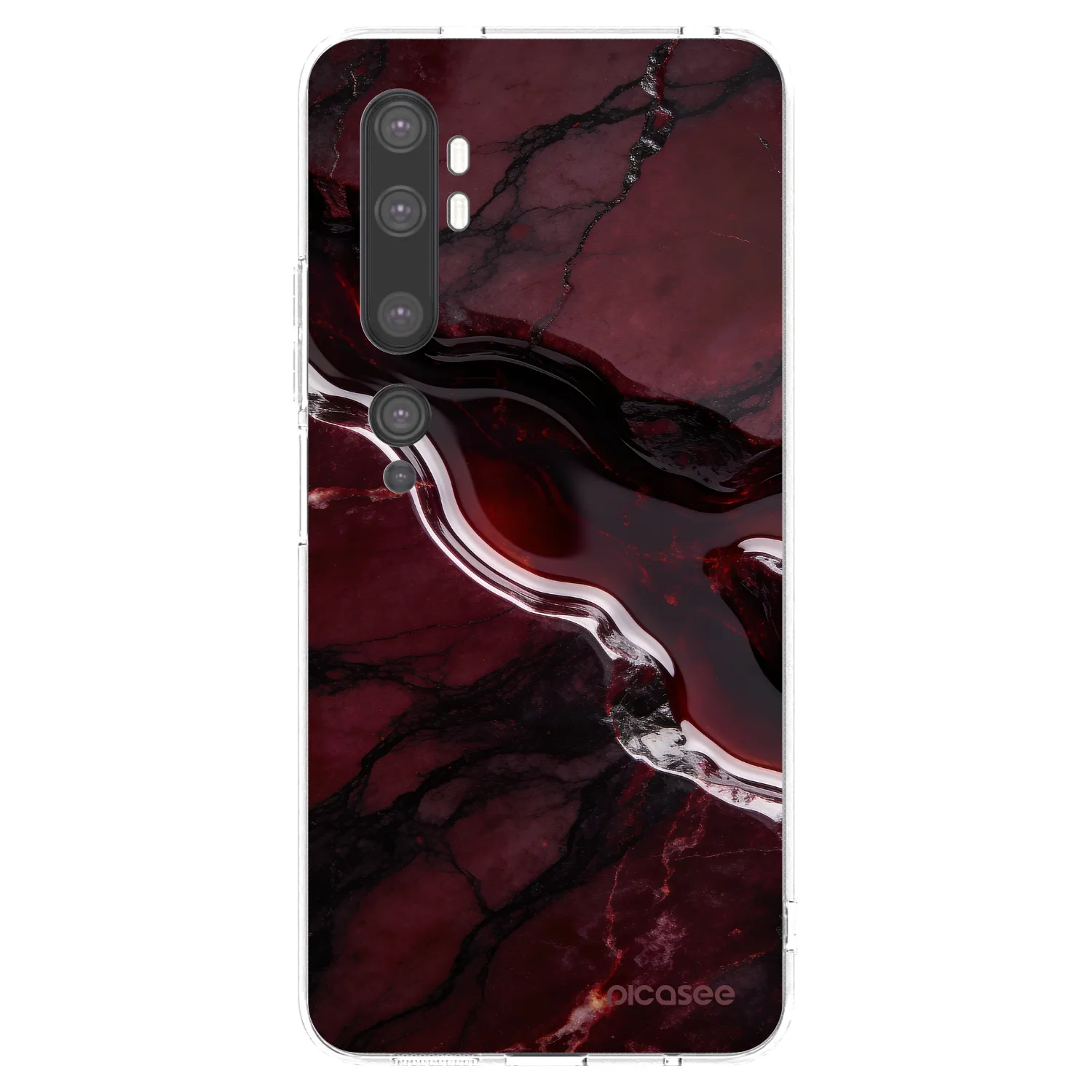 Picasee silikonový průhledný obal pro Xiaomi Mi Note 10 (Pro) - Cherry stone