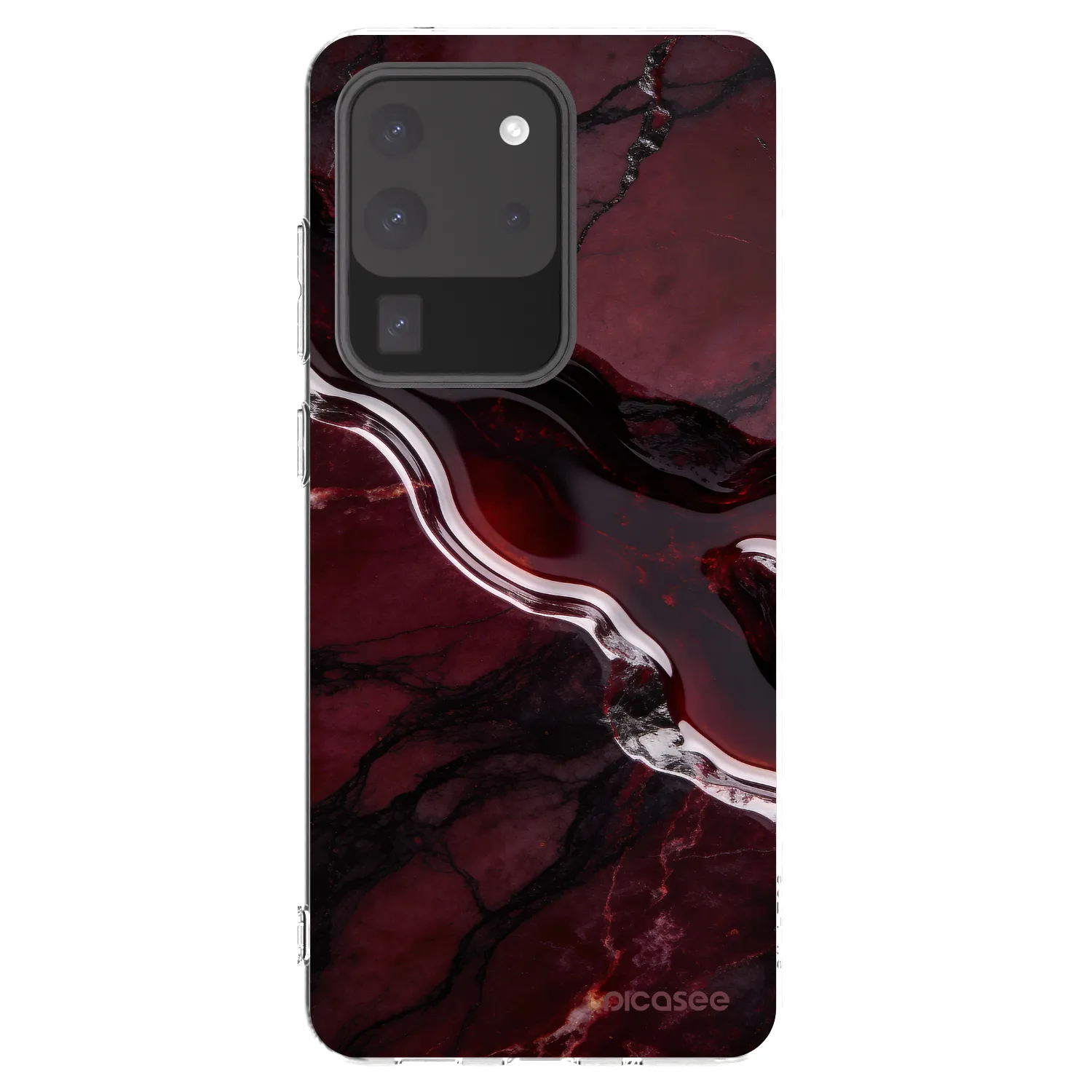 Picasee silikonový průhledný obal pro Samsung Galaxy S20 Ultra 5G G988F - Cherry stone