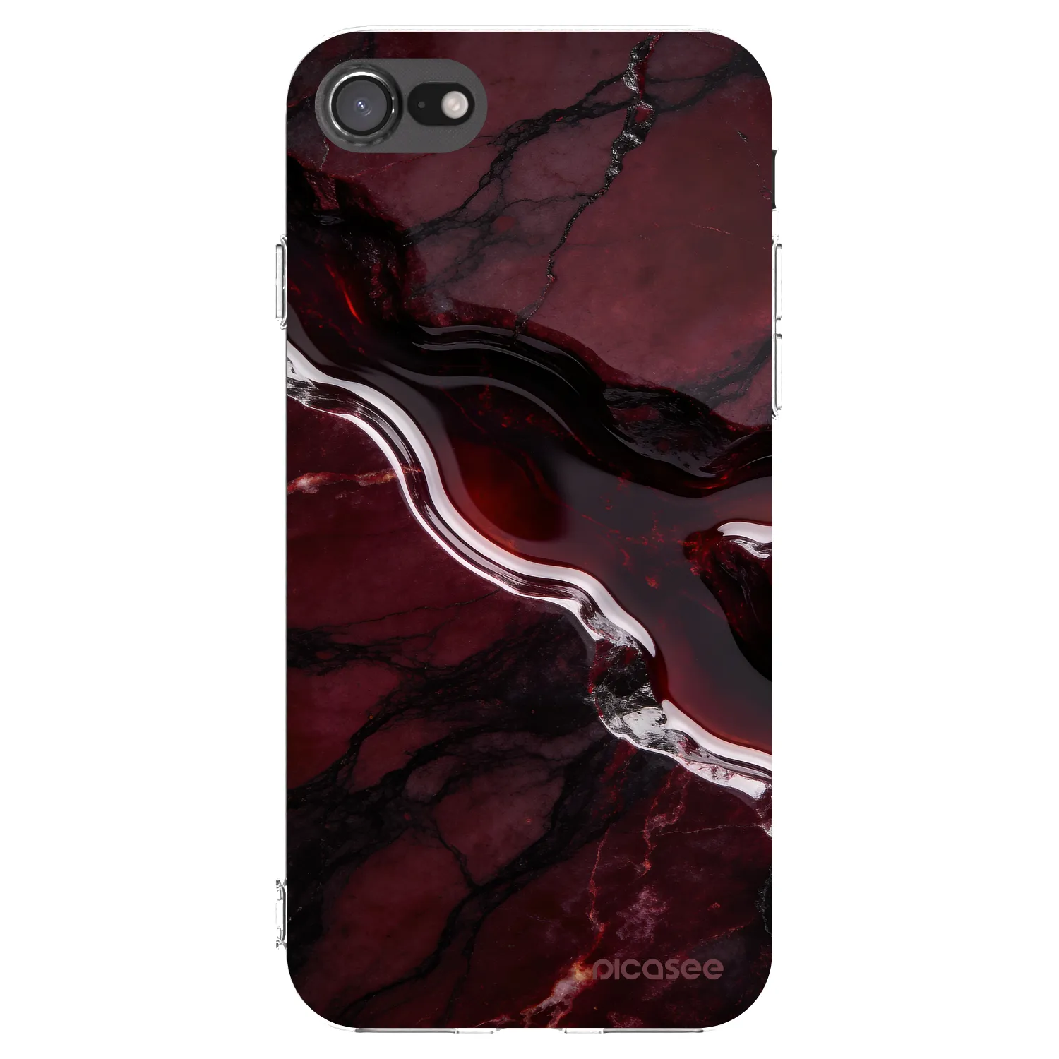 Picasee silikonový průhledný obal pro Apple iPhone SE 2020 - Cherry stone