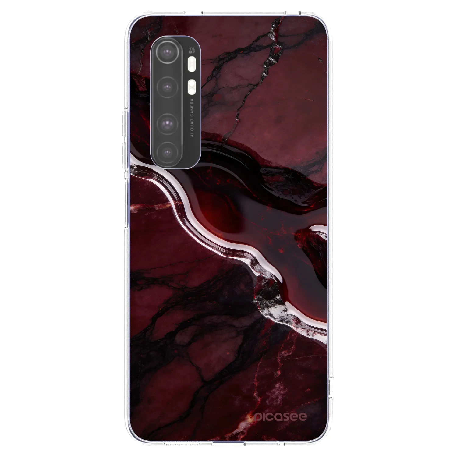 Picasee silikonový průhledný obal pro Xiaomi Mi Note 10 Lite - Cherry stone