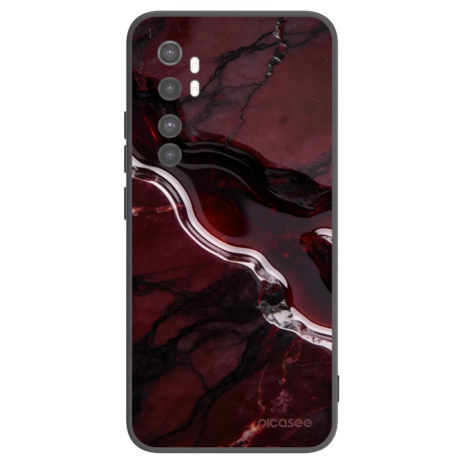 Picasee silikonový černý obal pro Xiaomi Mi Note 10 Lite - Cherry stone