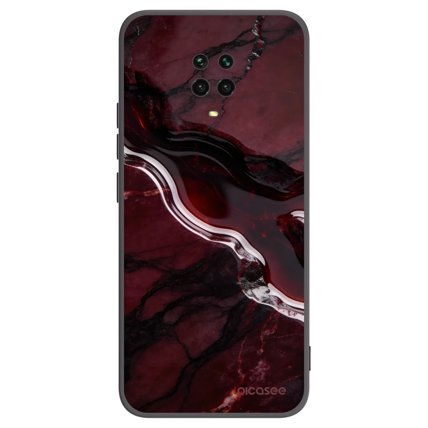 Picasee silikonový černý obal pro Xiaomi Redmi Note 9S - Cherry stone