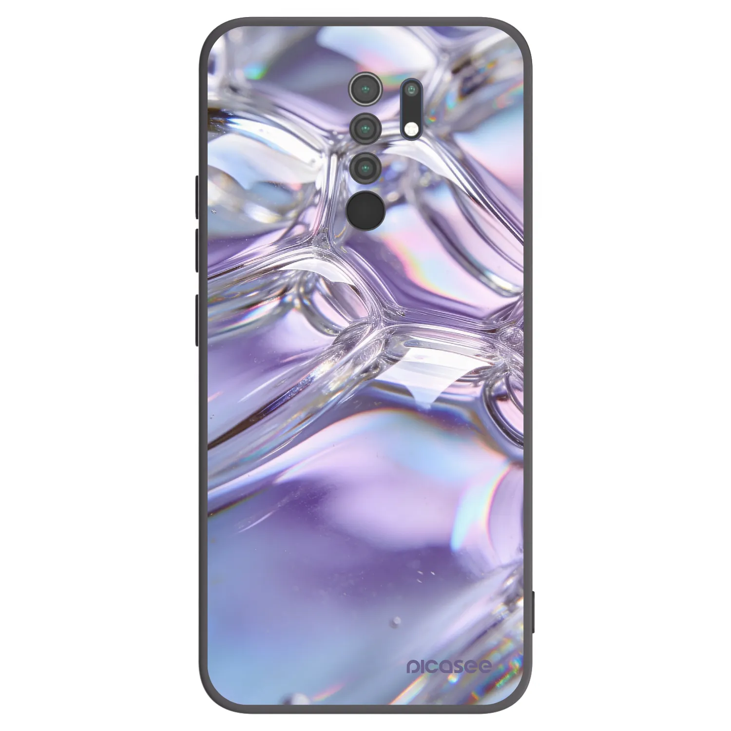 Picasee silikonový černý obal pro Xiaomi Redmi 9 - Iridescent bubbles
