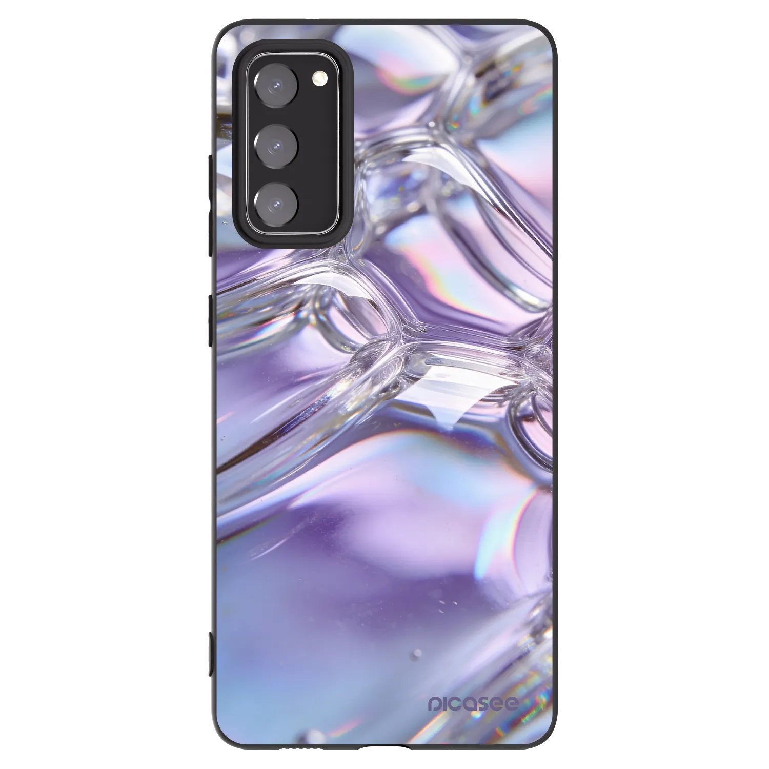 Picasee silikonový černý obal pro Samsung Galaxy S20 FE - Iridescent bubbles