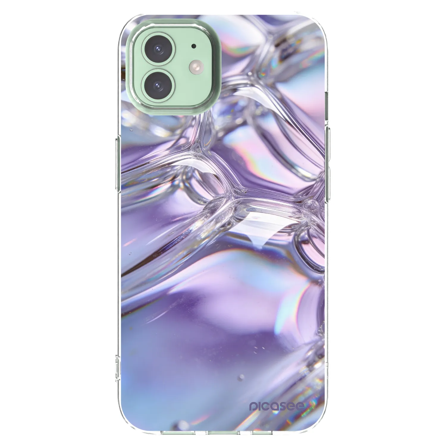Picasee silikonový průhledný obal pro Apple iPhone 12 - Iridescent bubbles
