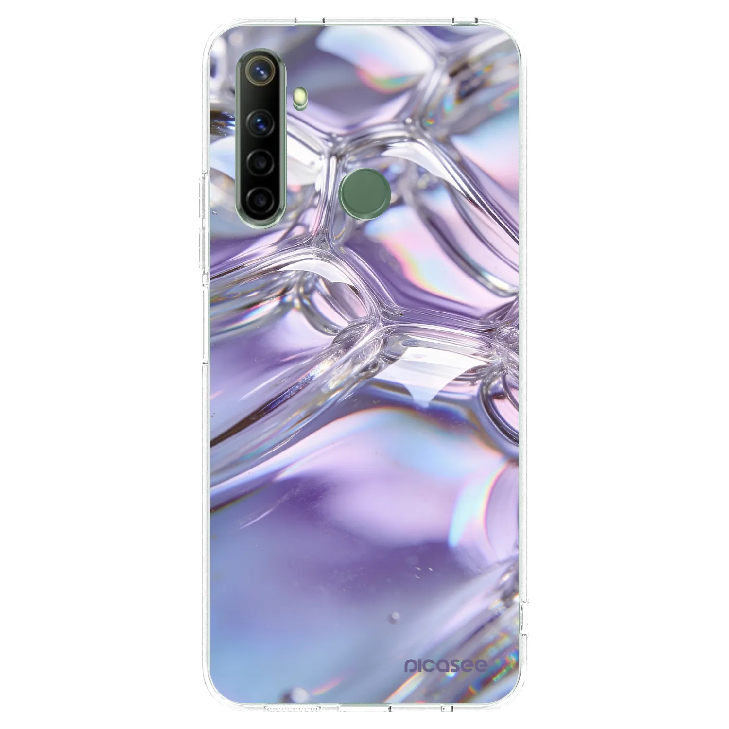 Picasee silikonový průhledný obal pro Realme 6i - Iridescent bubbles