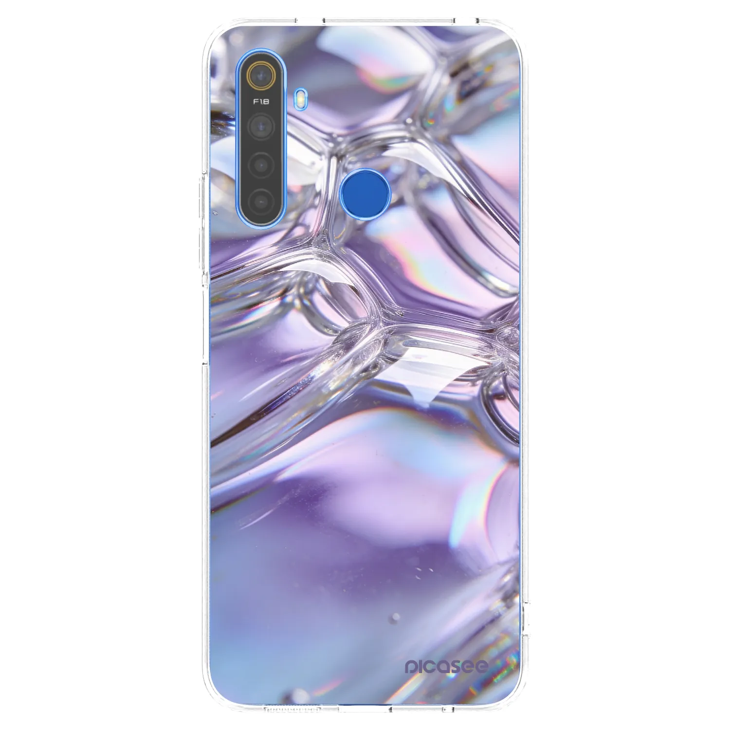 Picasee silikonový průhledný obal pro Realme 5 - Iridescent bubbles