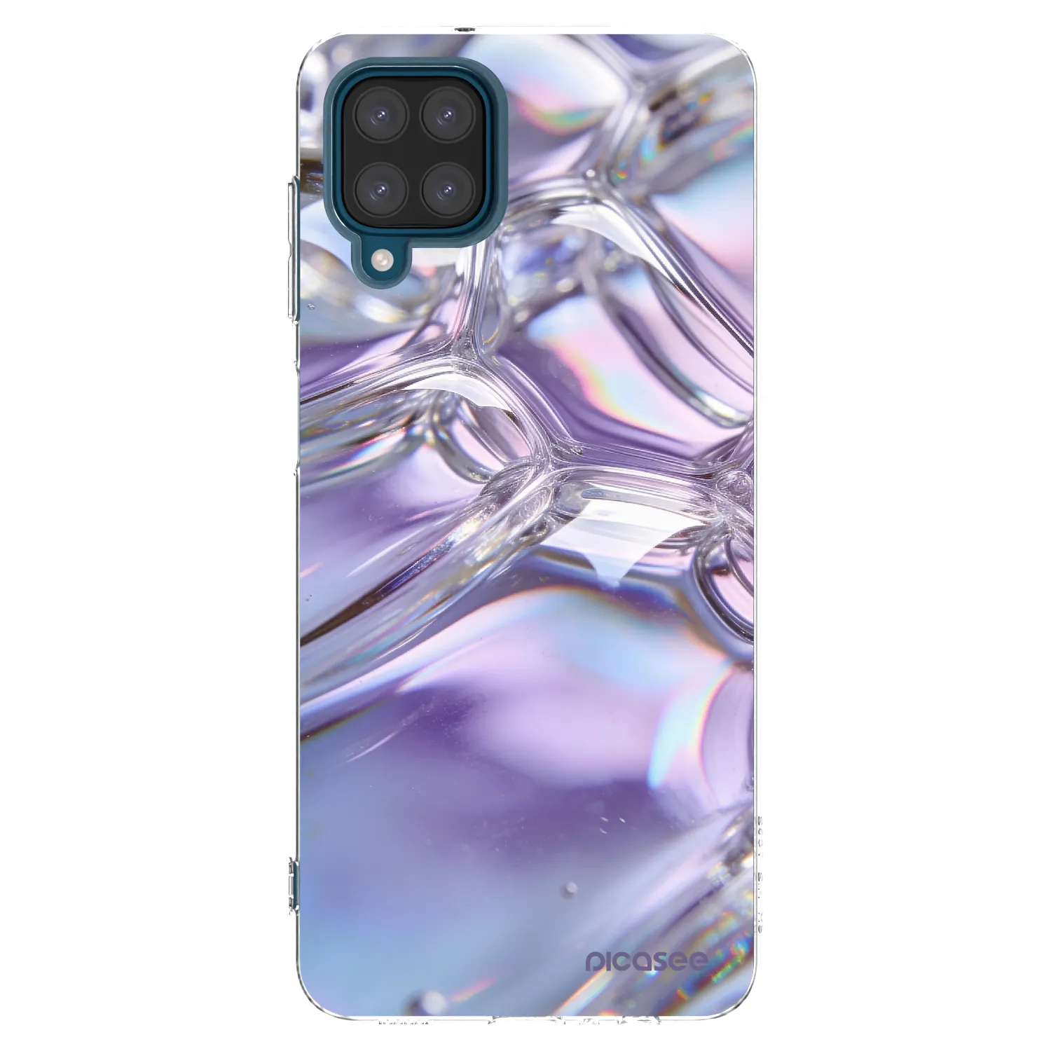 Picasee silikonový průhledný obal pro Samsung Galaxy A12 A125F - Iridescent bubbles