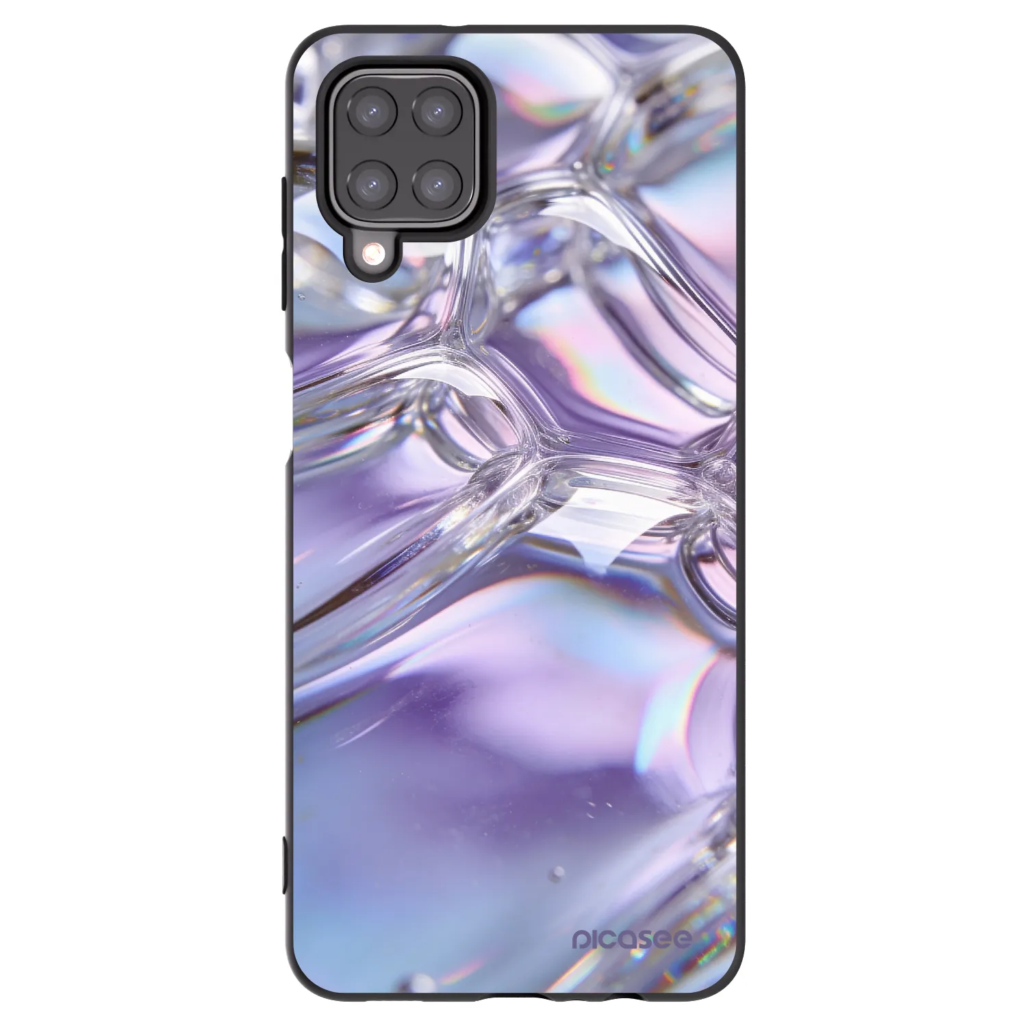 Picasee silikonový černý obal pro Samsung Galaxy A12 A125F - Iridescent bubbles