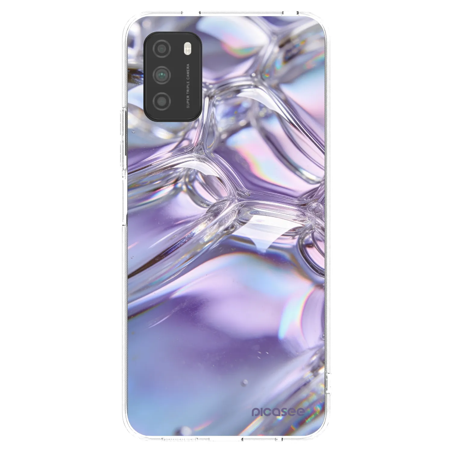 Picasee silikonový průhledný obal pro Xiaomi Poco M3 - Iridescent bubbles