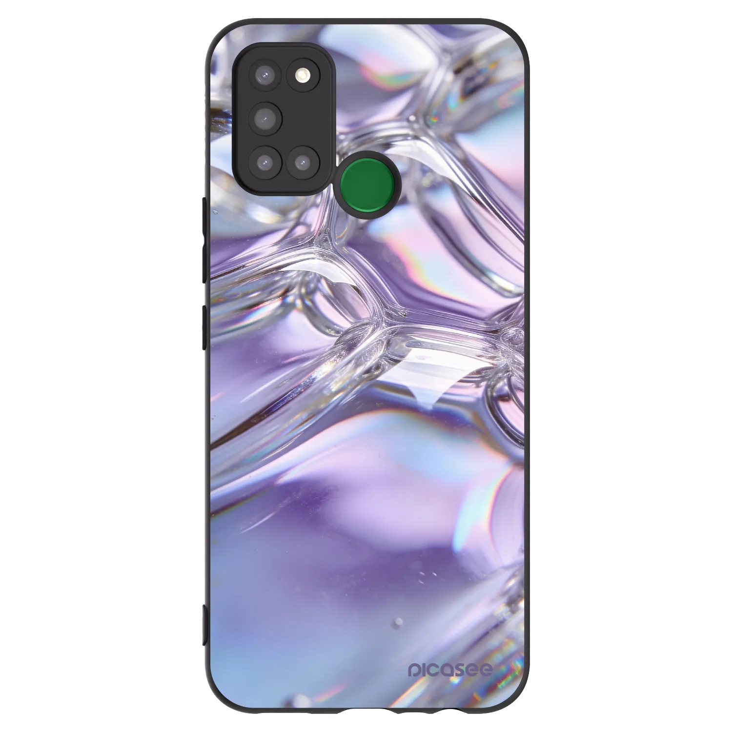 Picasee silikonový černý obal pro Realme 7i - Iridescent bubbles
