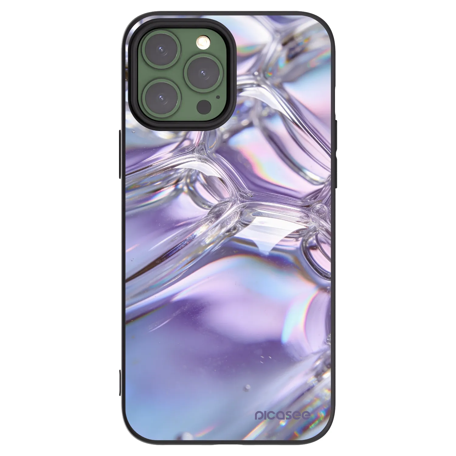 Picasee silikonový černý obal pro Apple iPhone 13 Pro Max - Iridescent bubbles