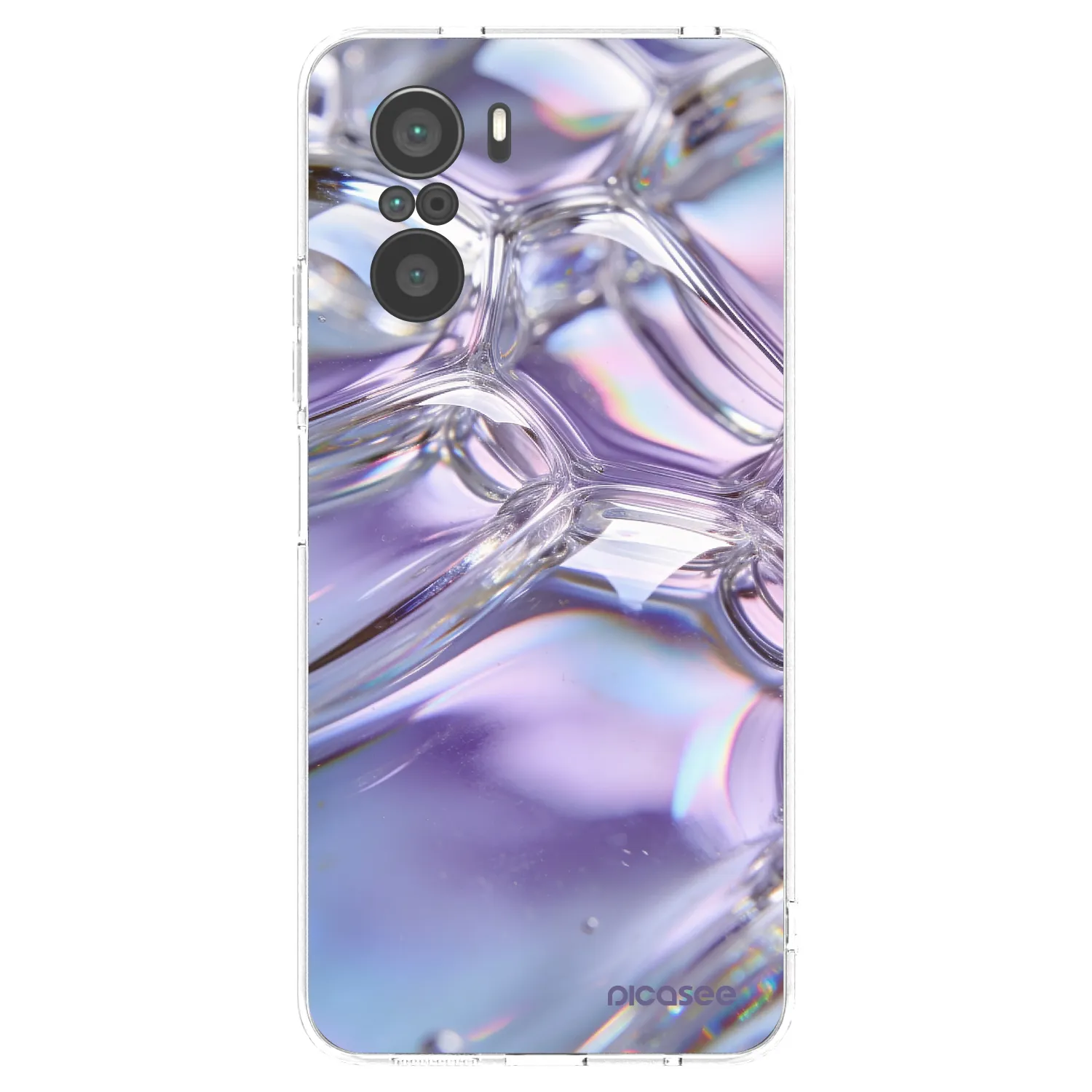 Picasee silikonový průhledný obal pro Xiaomi Poco F3 - Iridescent bubbles