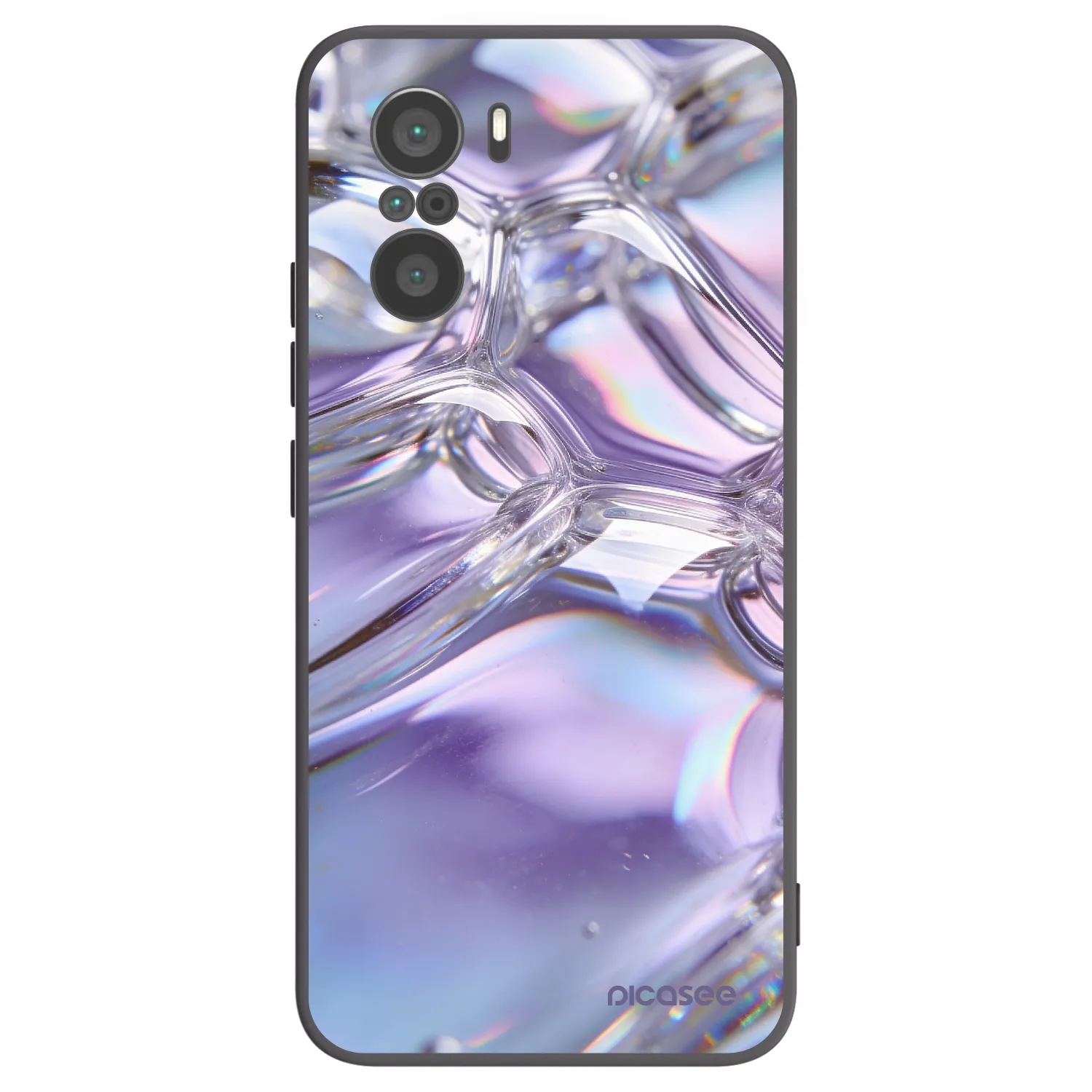 Picasee silikonový černý obal pro Xiaomi Poco F3 - Iridescent bubbles