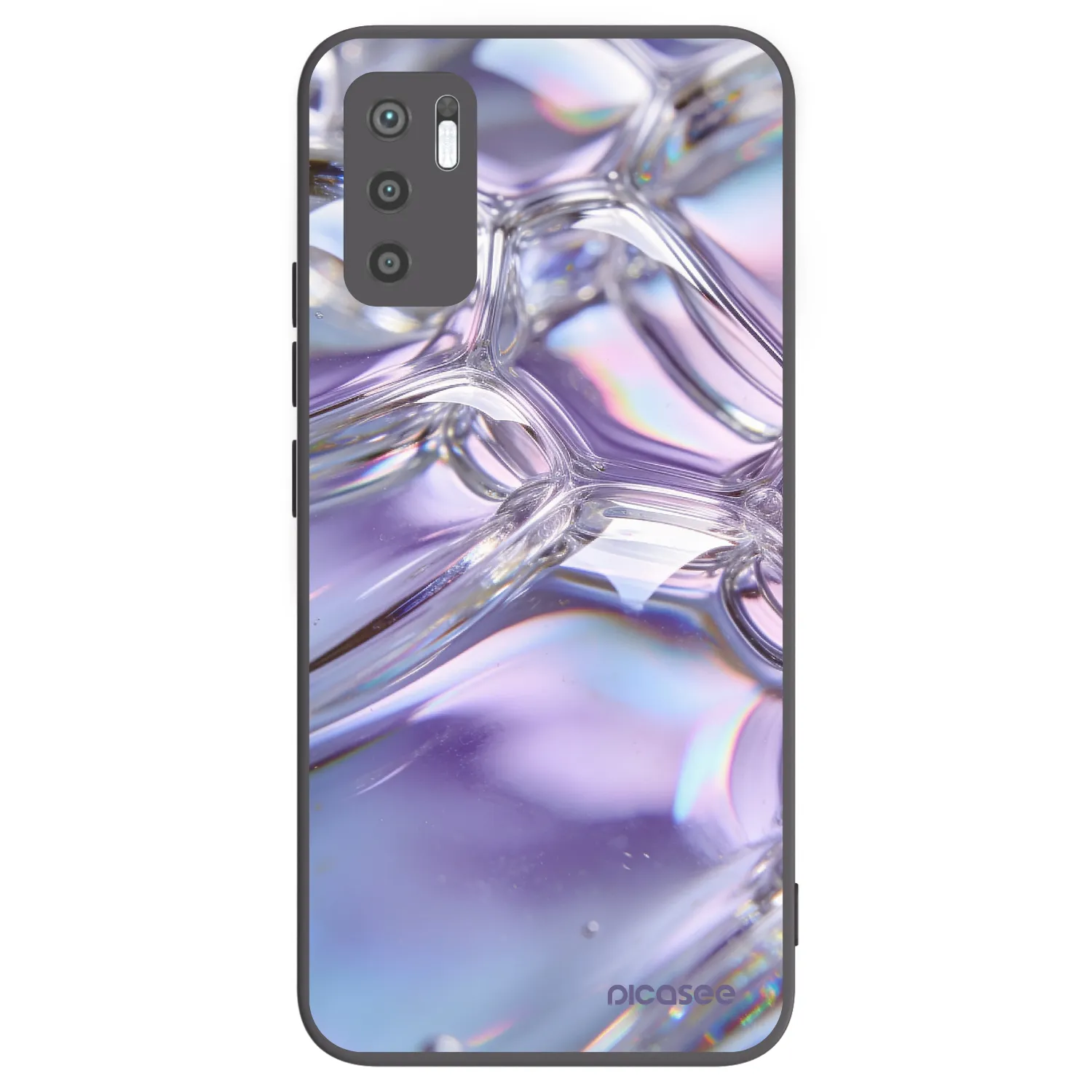 Picasee silikonový černý obal pro Xiaomi Redmi Note 10 5G - Iridescent bubbles
