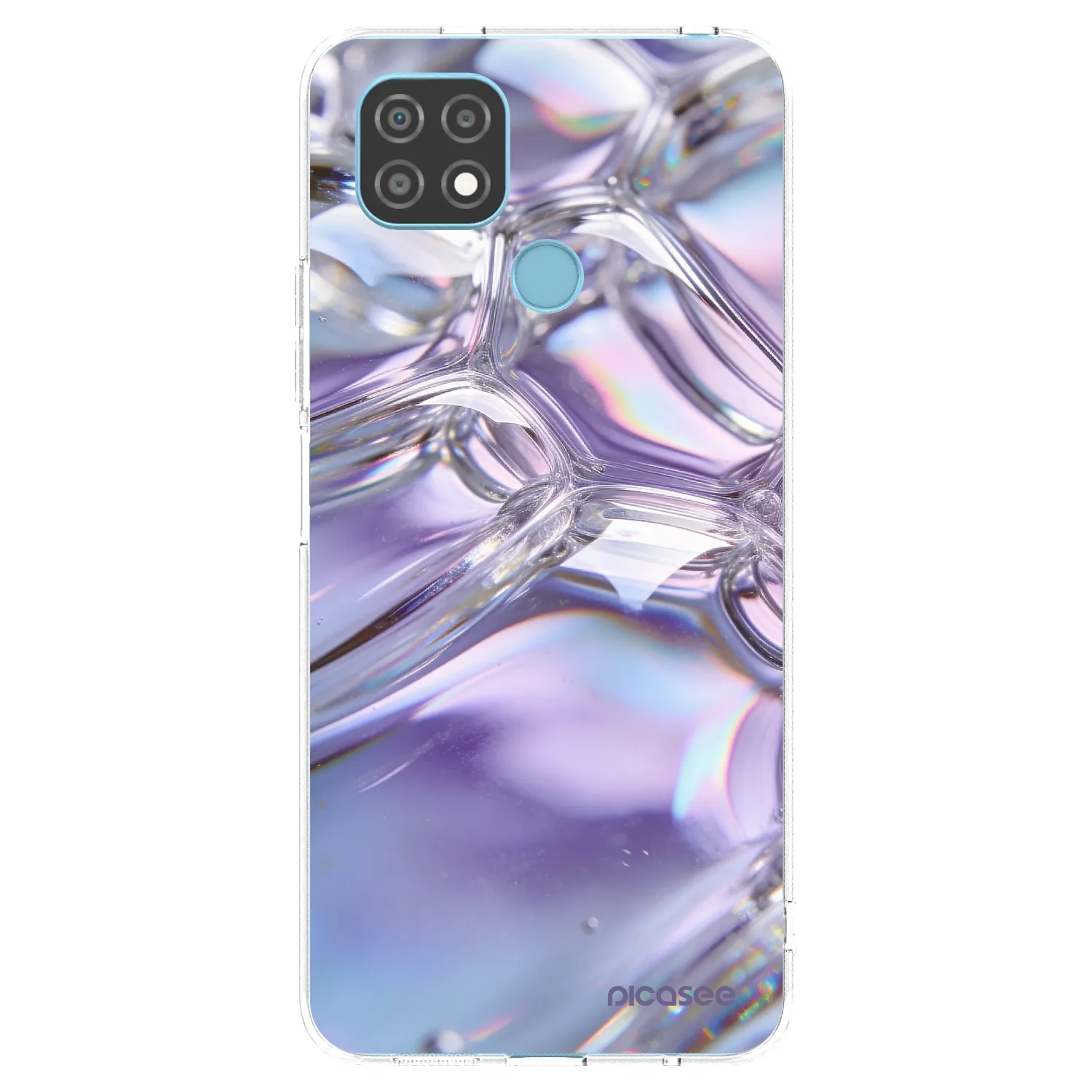 Picasee silikonový průhledný obal pro Realme C21 - Iridescent bubbles