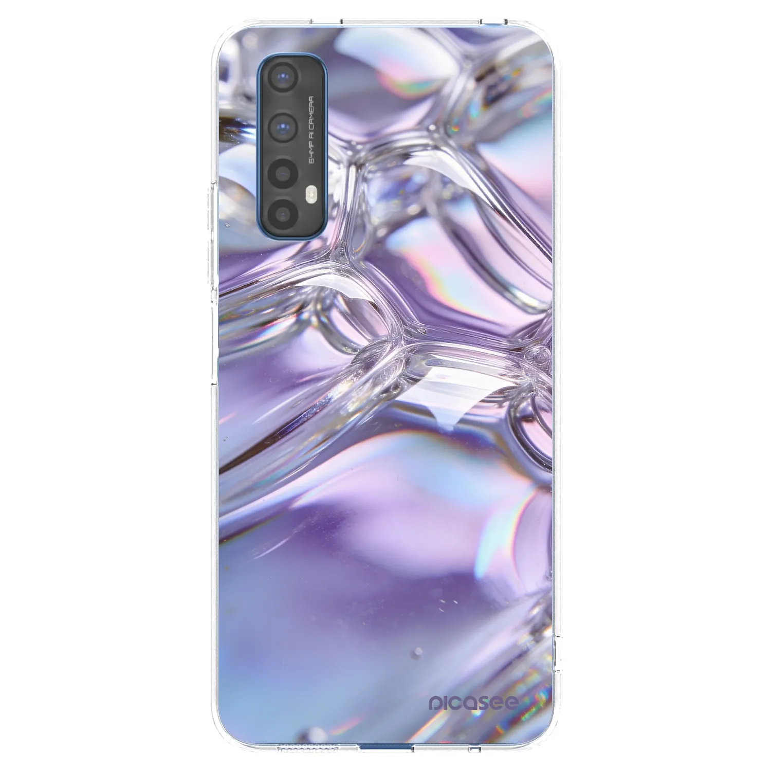 Picasee silikonový průhledný obal pro Realme 7 - Iridescent bubbles