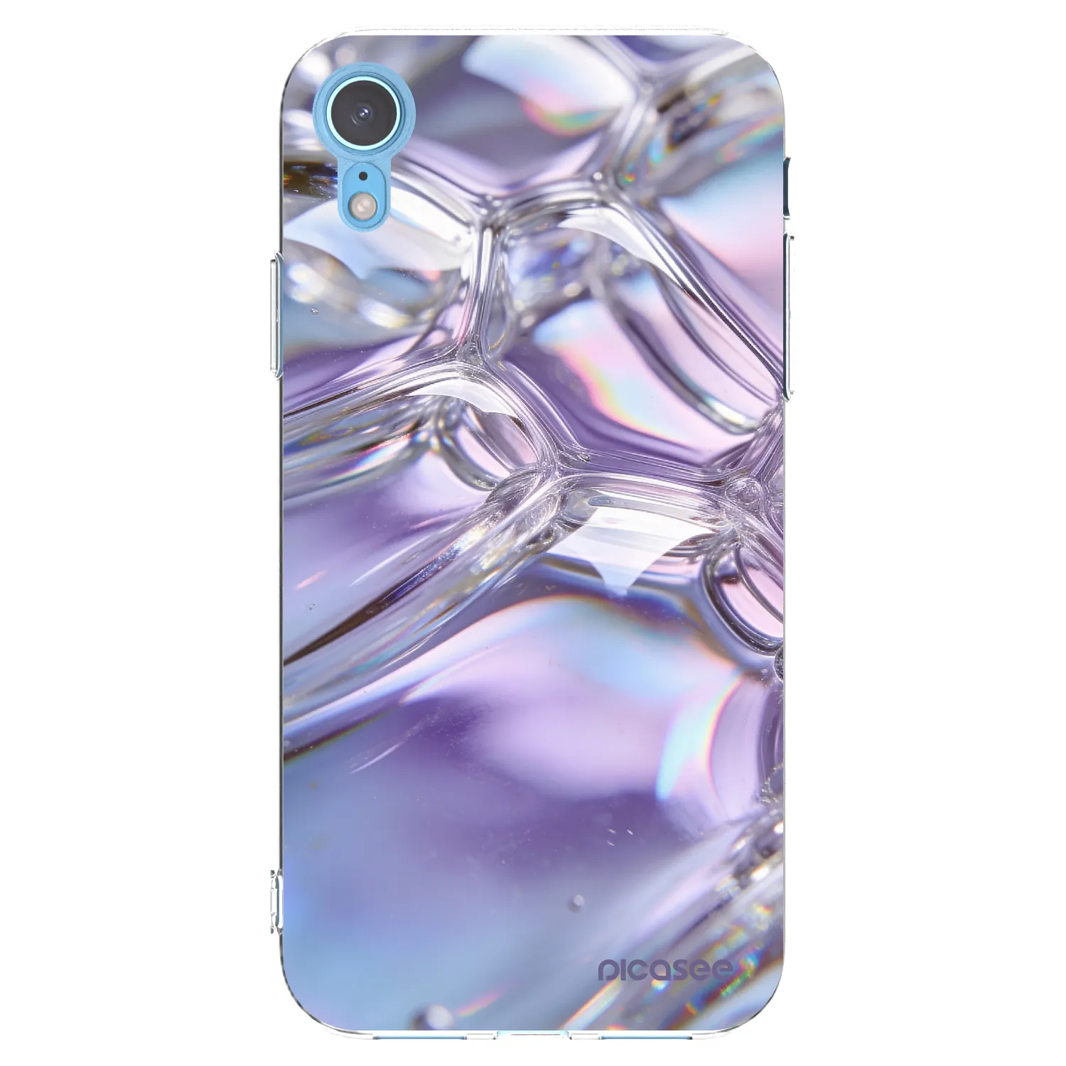 Picasee silikonový průhledný obal pro Apple iPhone XR - Iridescent bubbles