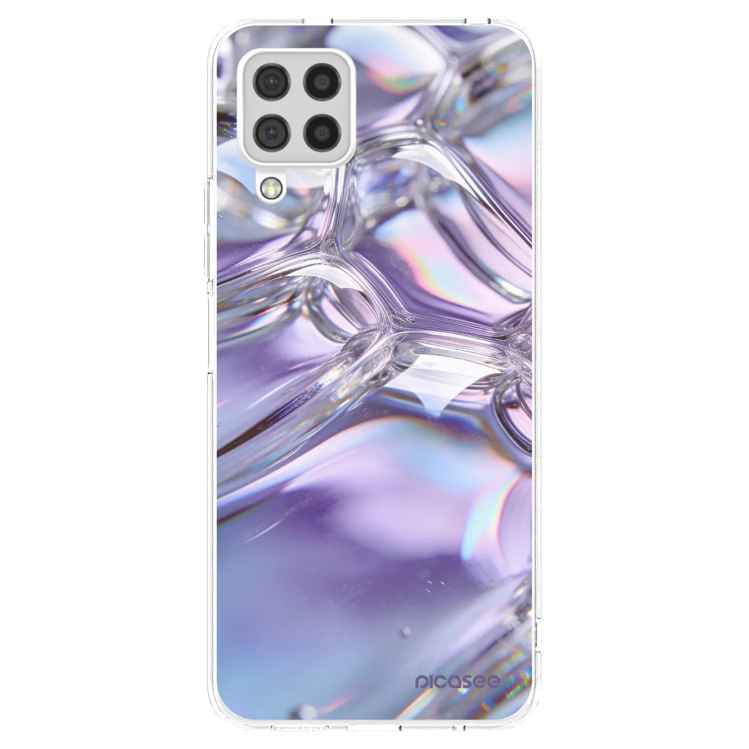 Picasee silikonový průhledný obal pro Samsung Galaxy A22 A225F 4G - Iridescent bubbles