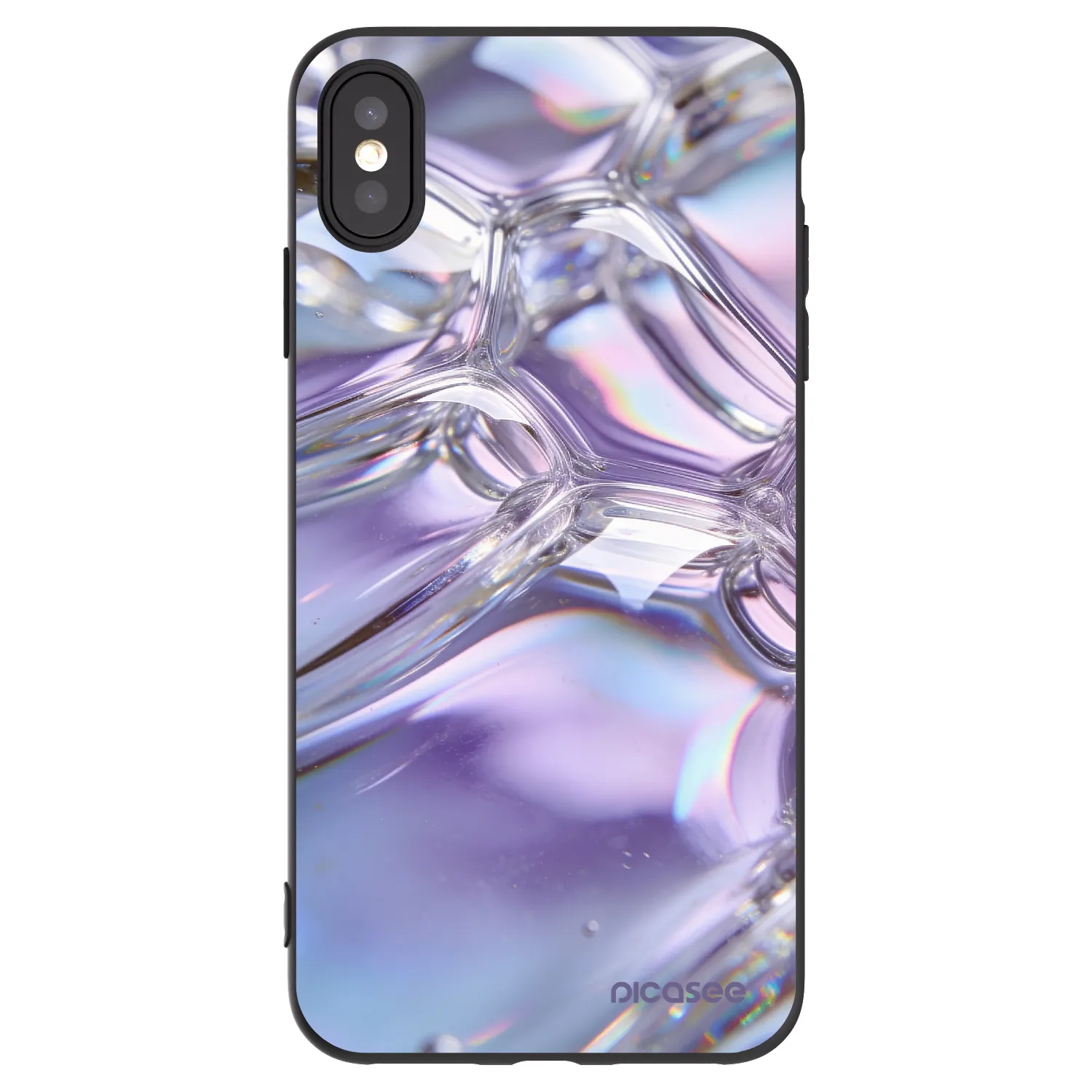 Picasee silikonový černý obal pro Apple iPhone XS Max - Iridescent bubbles