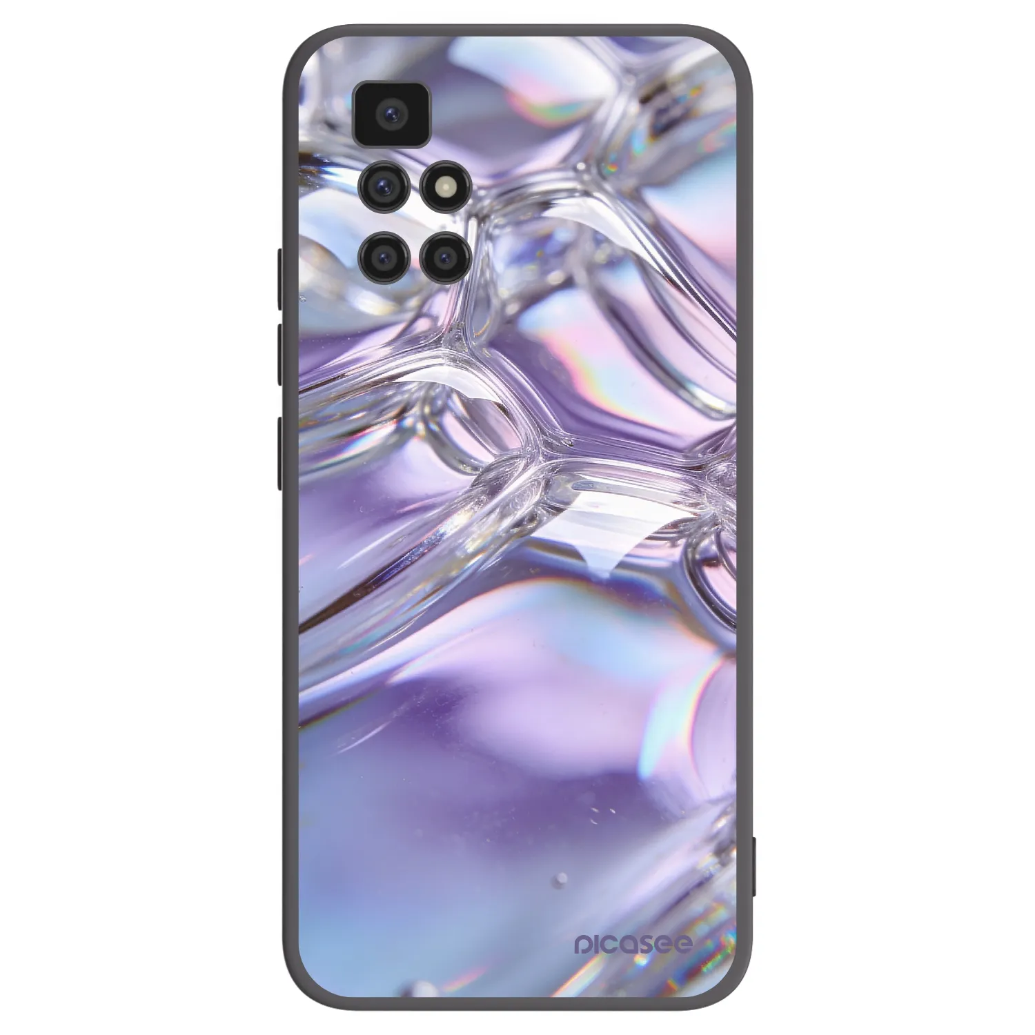 Picasee silikonový černý obal pro Xiaomi Redmi 10 - Iridescent bubbles