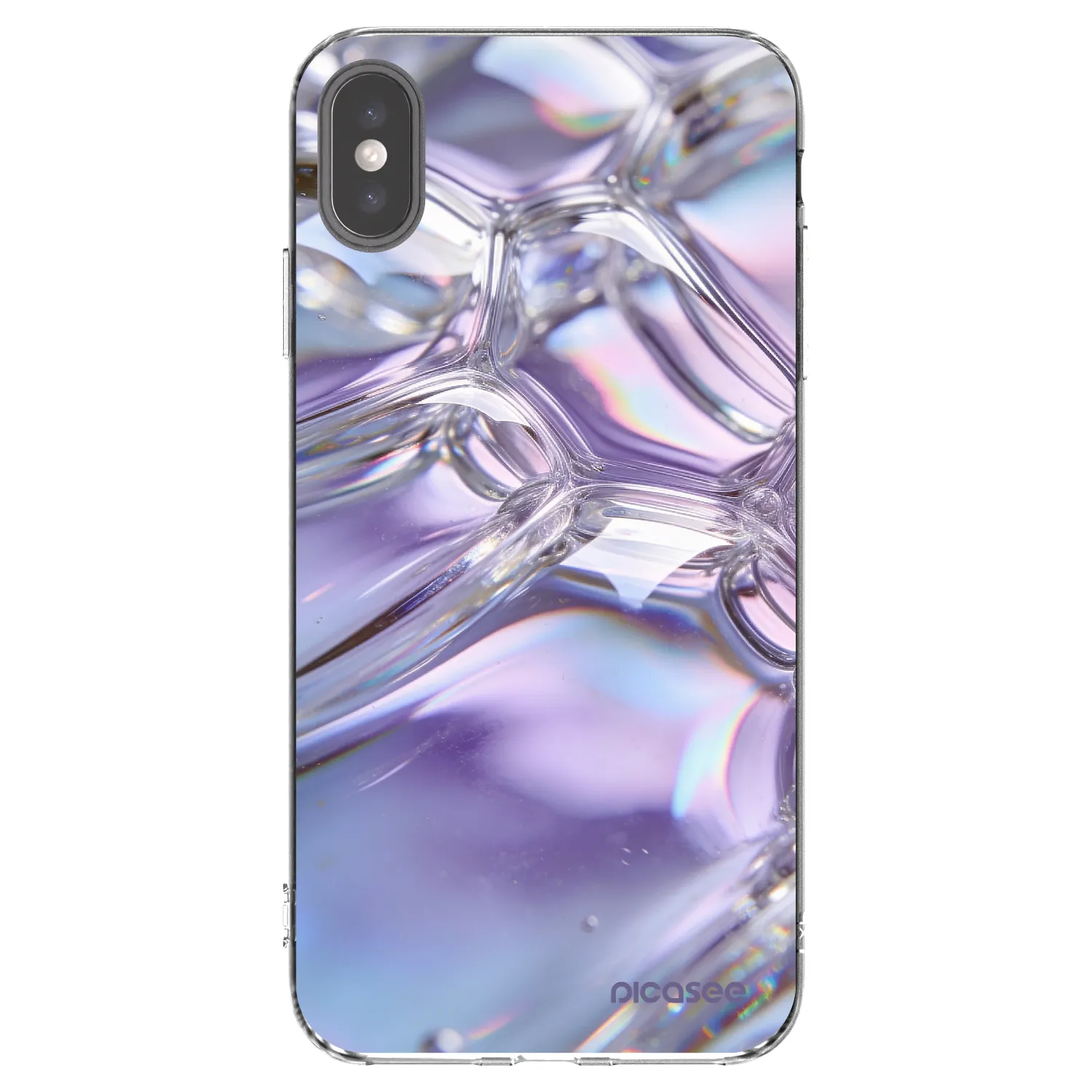 Picasee silikonový průhledný obal pro Apple iPhone XS Max - Iridescent bubbles