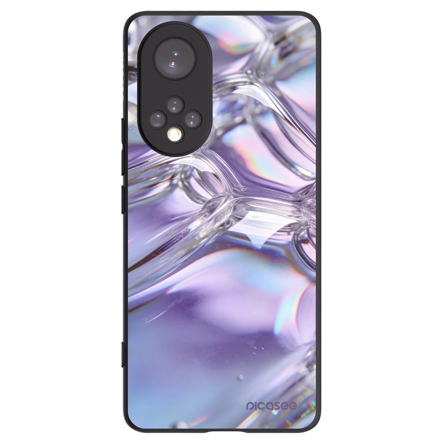 Picasee silikonový černý obal pro Huawei Nova 9 - Iridescent bubbles