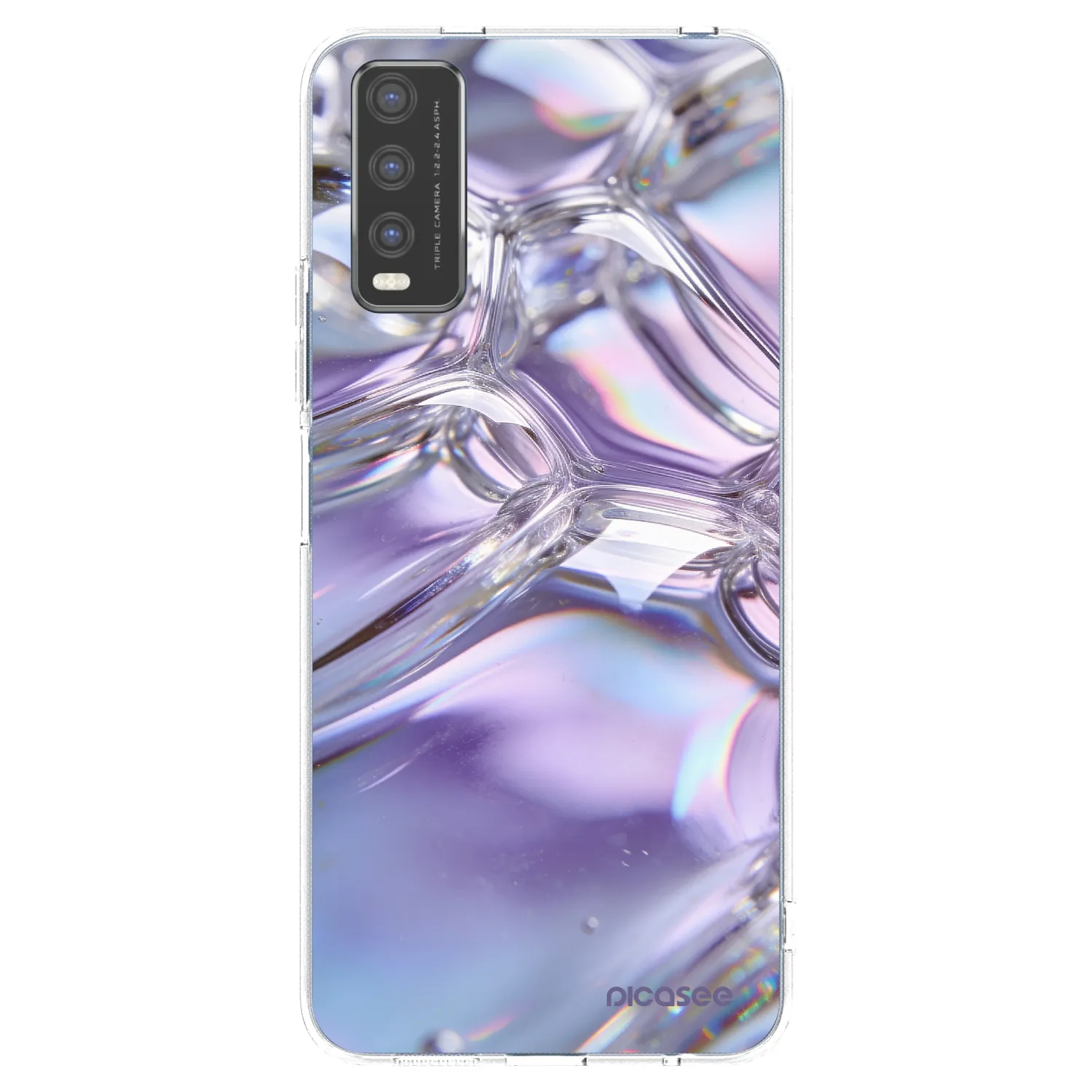 Picasee silikonový průhledný obal pro Vivo Y20s - Iridescent bubbles