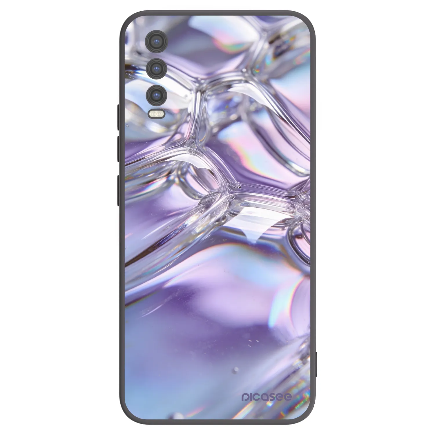 Picasee silikonový černý obal pro Vivo Y20s - Iridescent bubbles