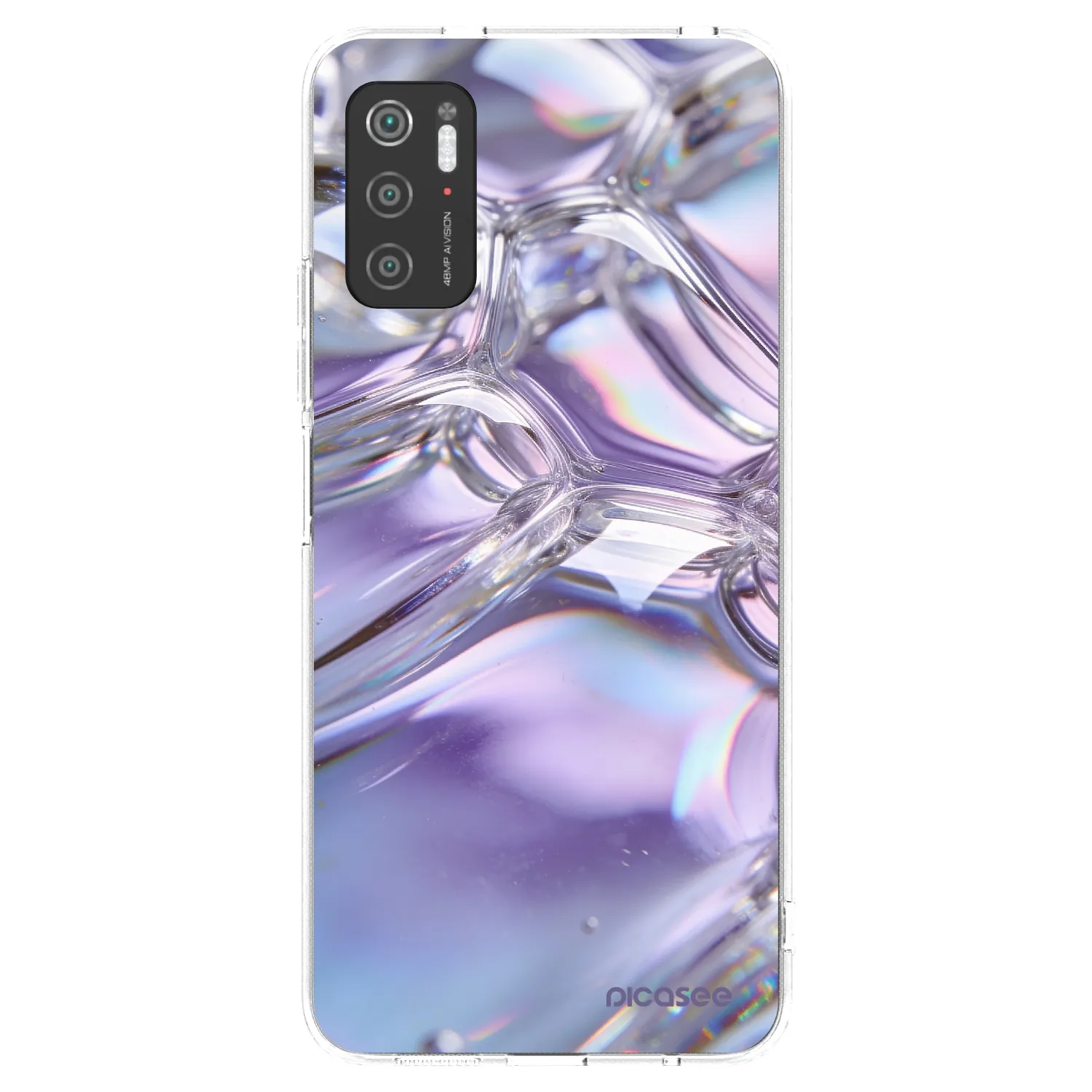 Picasee silikonový průhledný obal pro Xiaomi Poco M3 Pro 5G - Iridescent bubbles