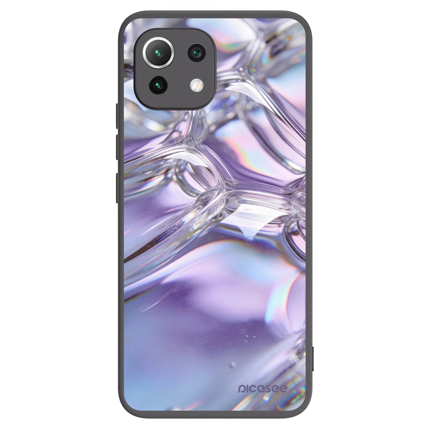 Picasee silikonový černý obal pro Xiaomi 11 Lite 5G NE - Iridescent bubbles