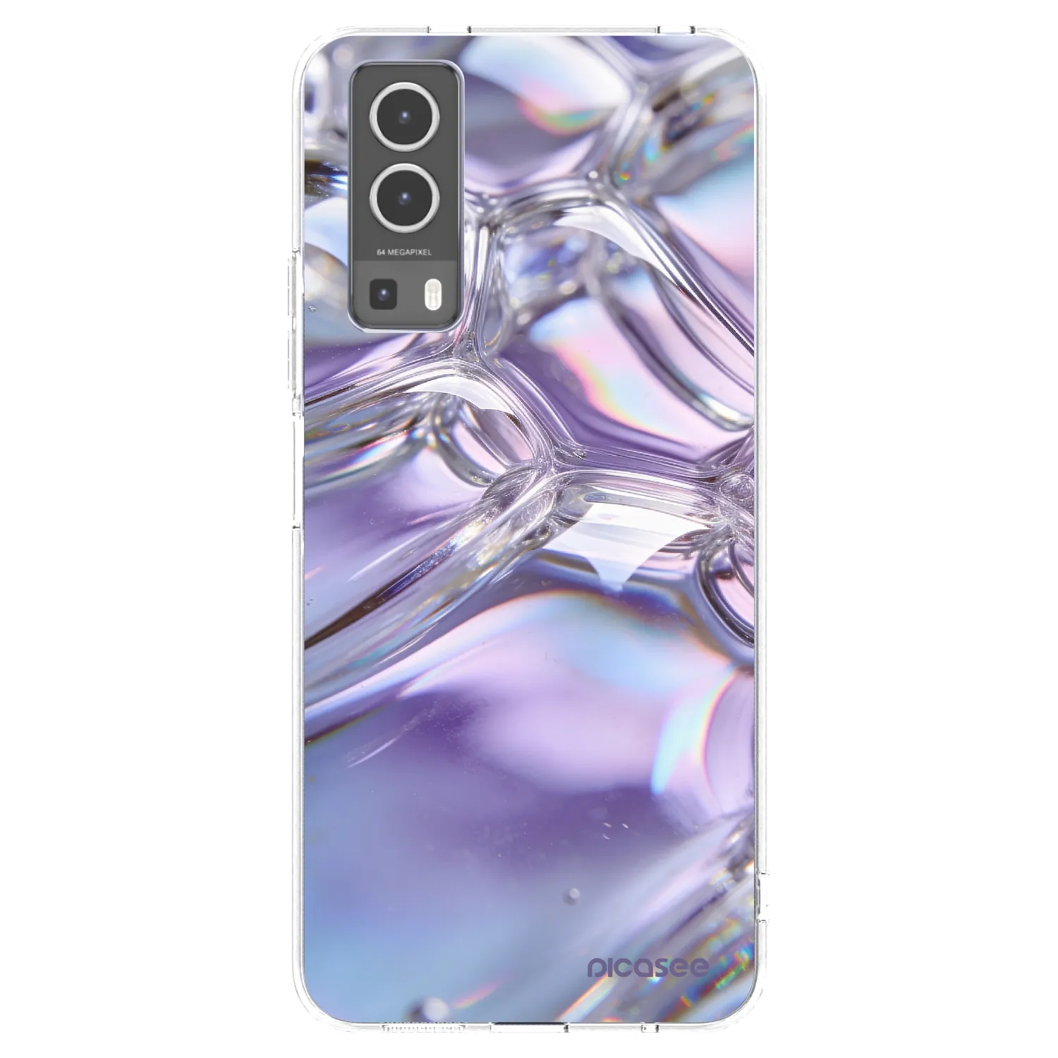 Picasee silikonový průhledný obal pro Vivo Y72 5G - Iridescent bubbles