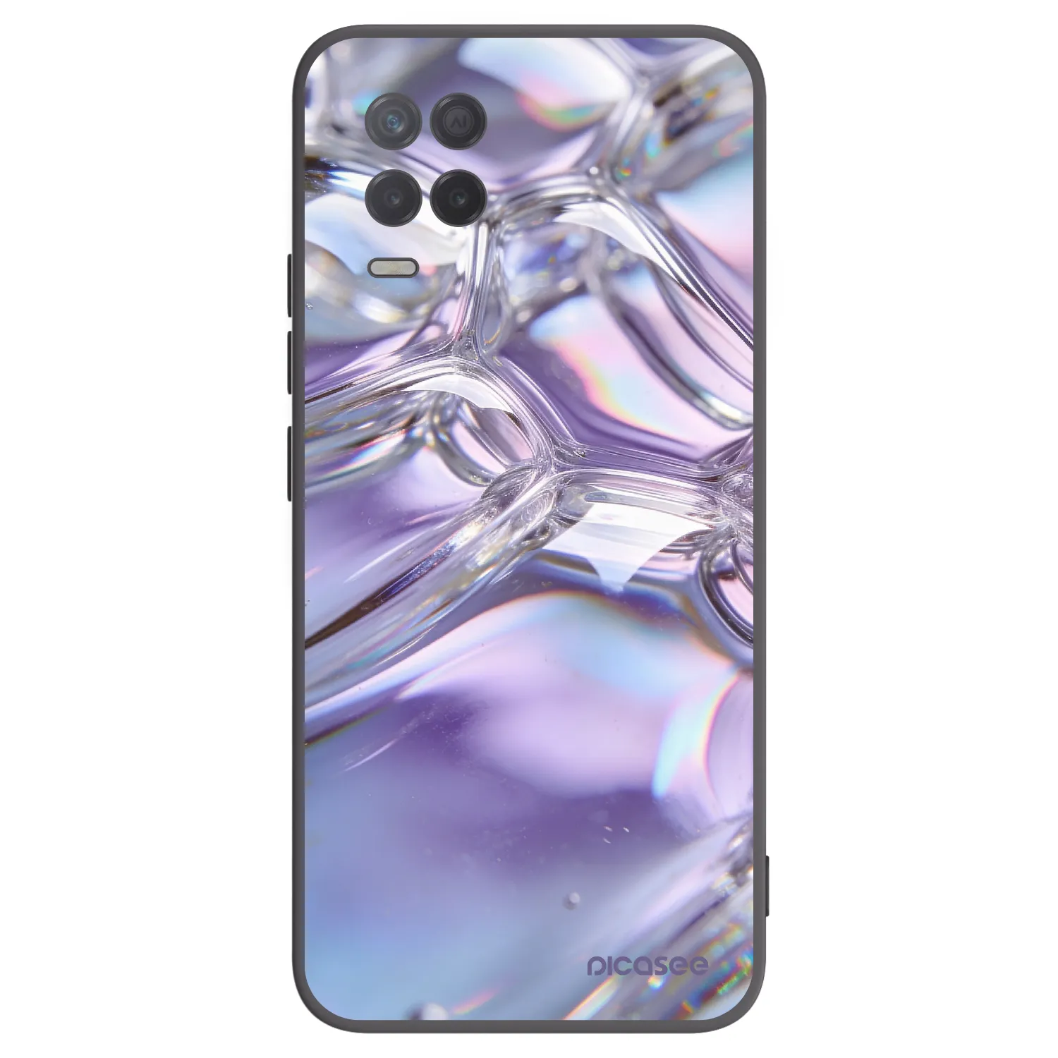 Picasee silikonový černý obal pro Realme 8 5G - Iridescent bubbles