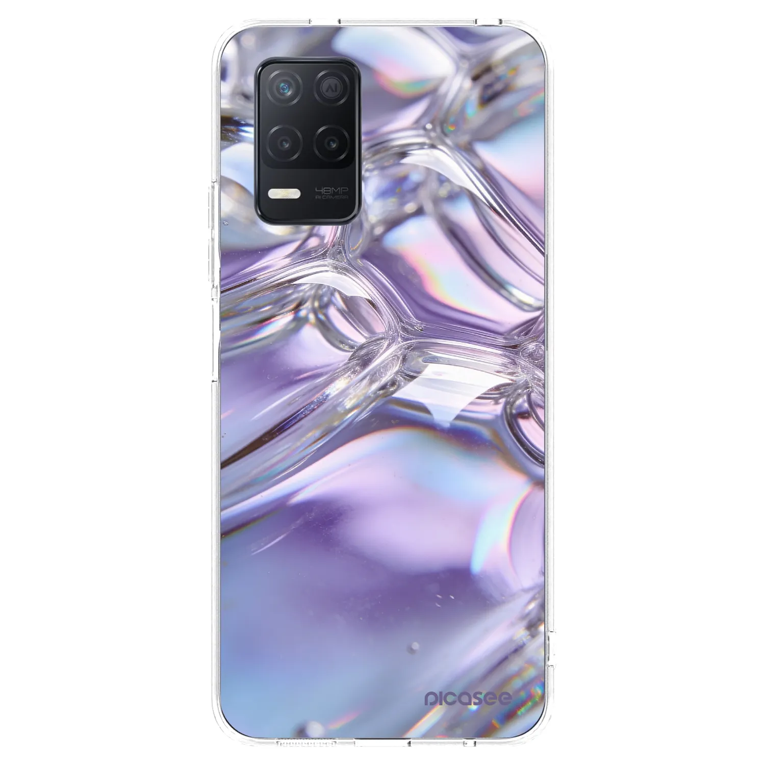 Picasee silikonový průhledný obal pro Realme 8 5G - Iridescent bubbles